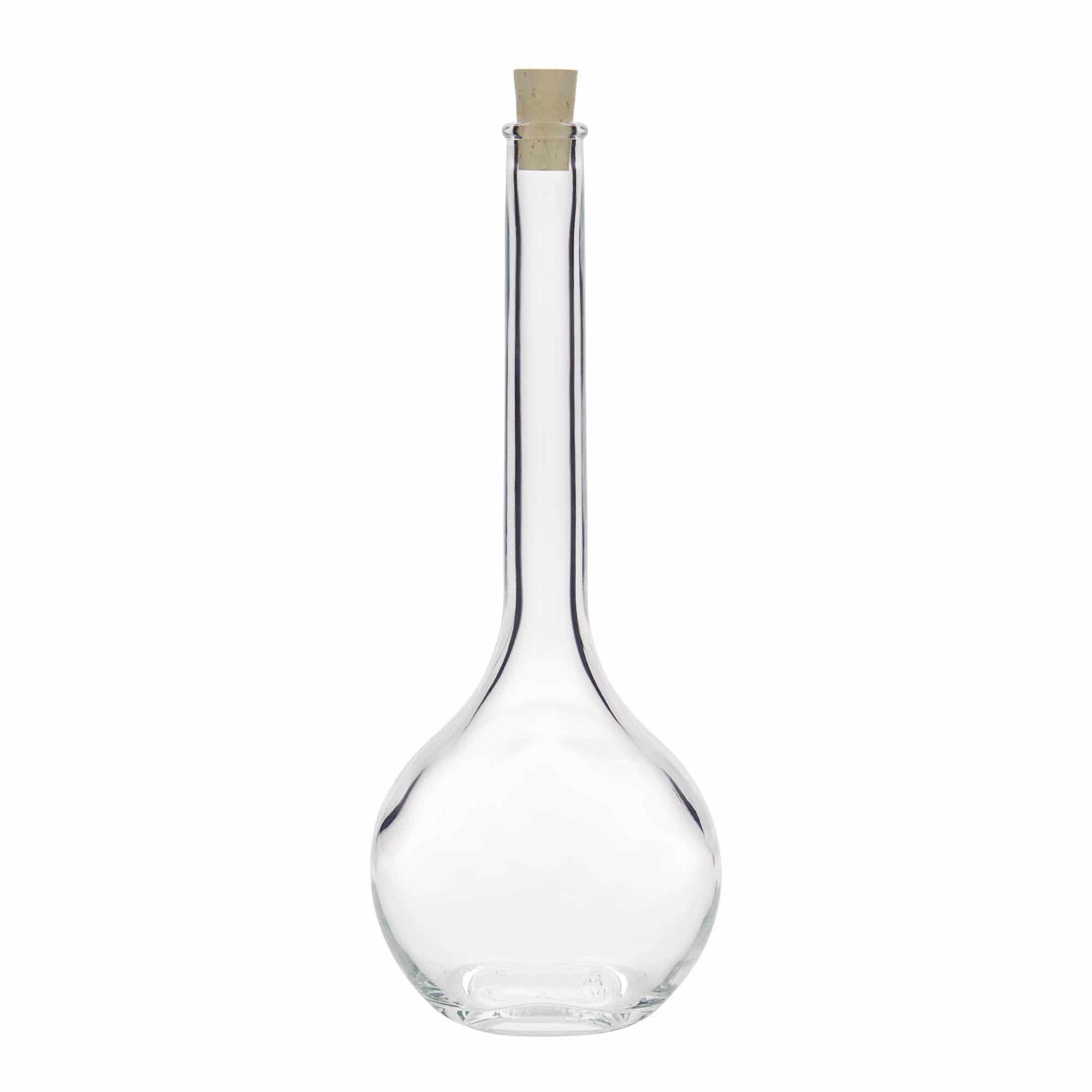 500 ml Garrafa de vidro 'Contessa', oval, boca: Cortiça