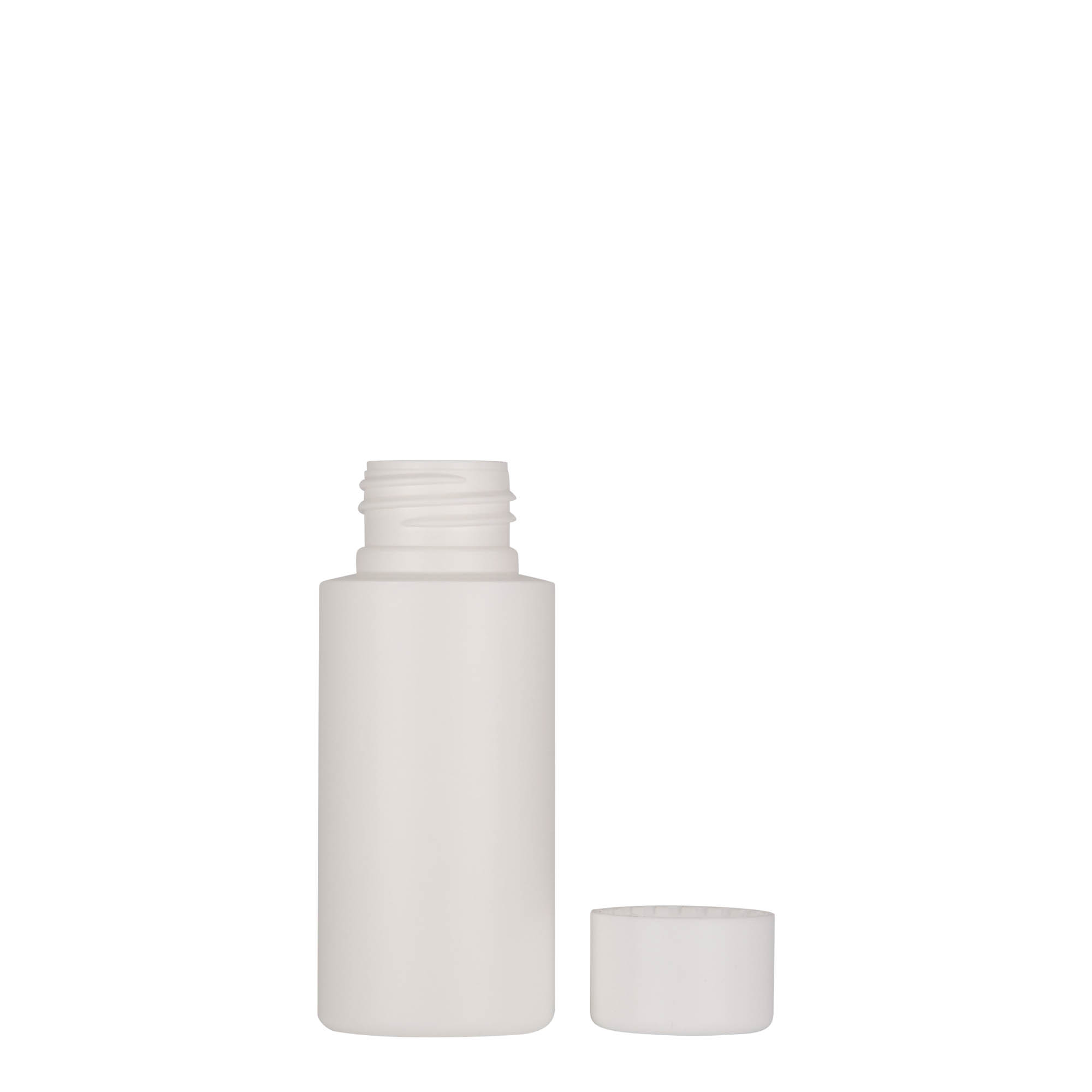 Frasco de plástico de 50 ml 'Pipe', HDPE, branco, bocal: 24/410 Frasco de plástico de 50 ml 'Pipe', HDPE, branco, bocal: 24/410