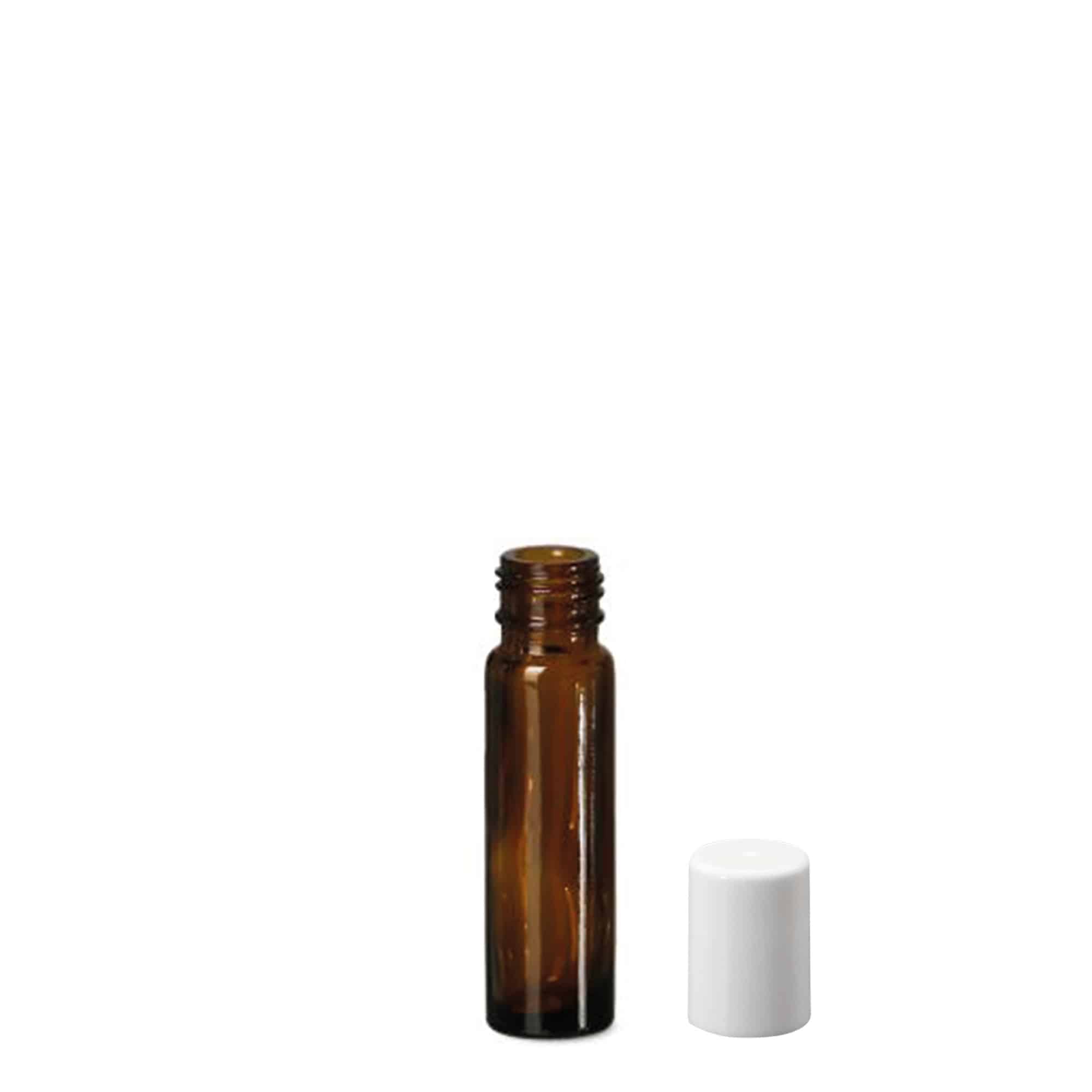Frasco roll-on 10 ml, vidro, castanho, boca: tampa de rosca