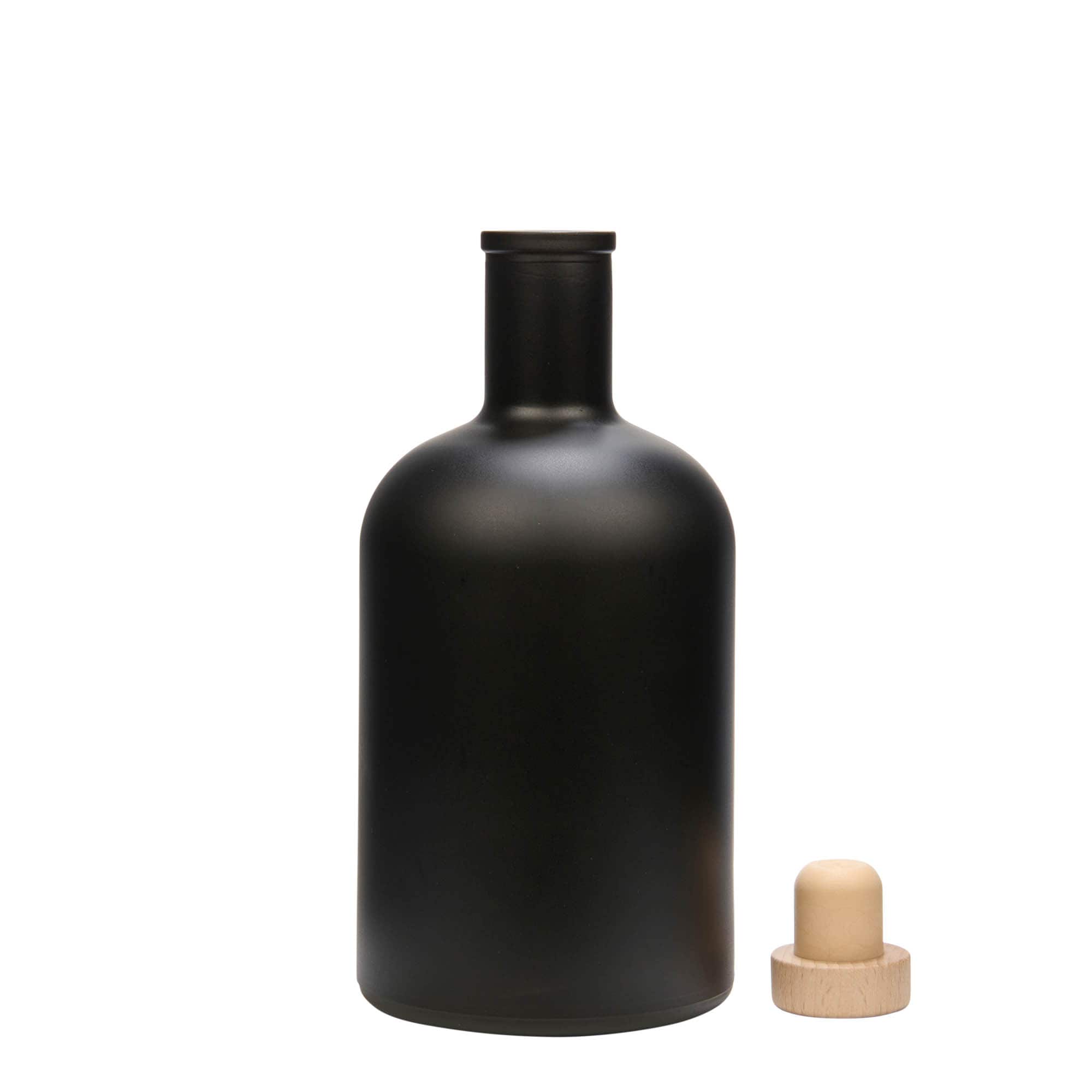 Garrafa de vidro de 700 ml 'Gerardino', preta, boca: cortiça