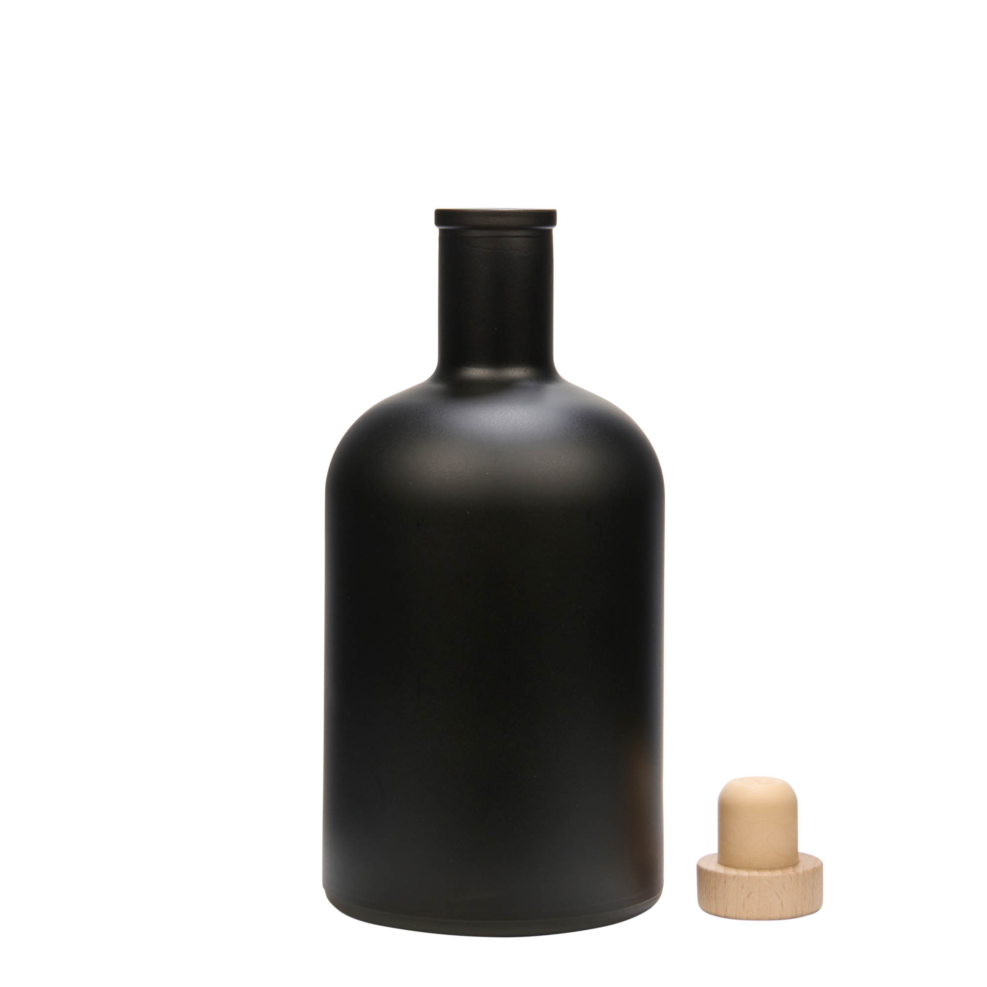 Garrafa de vidro de 700 ml 'Gerardino', preta, boca: cortiça