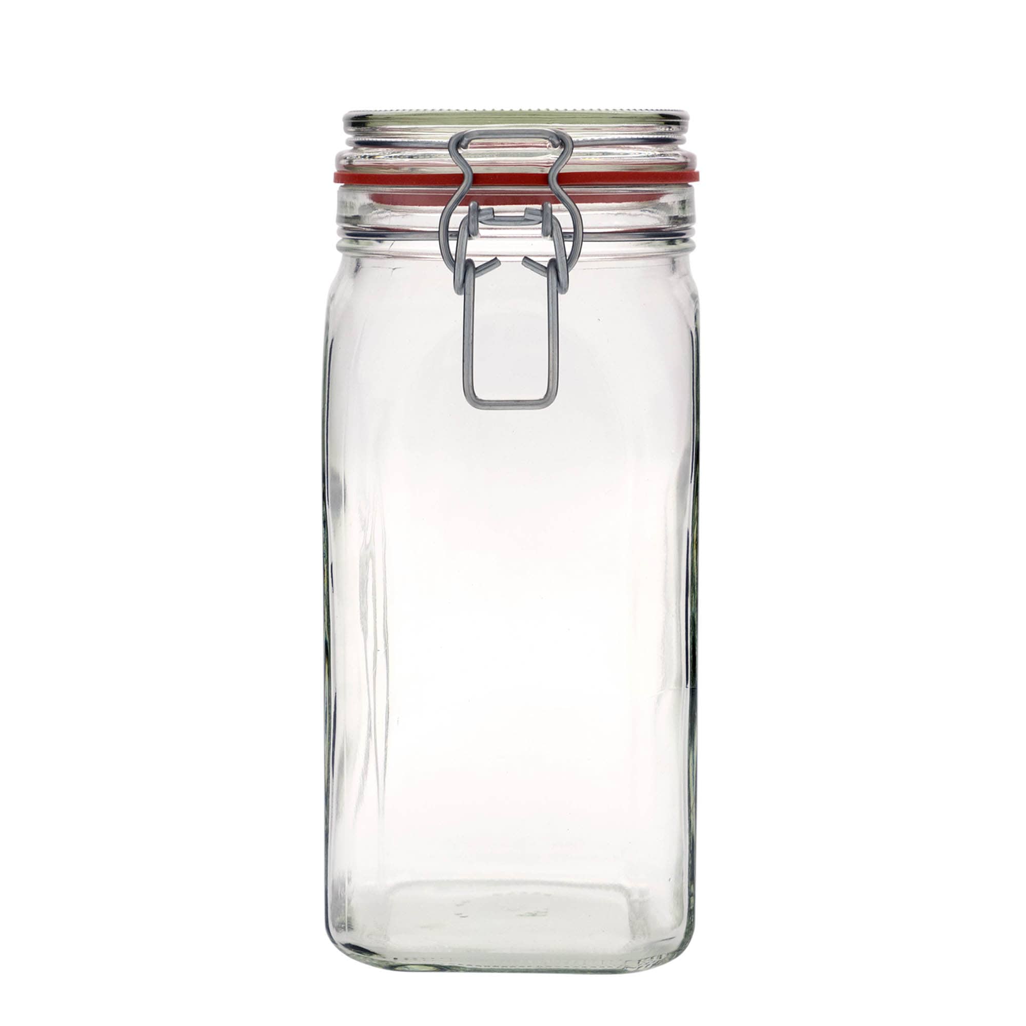 1.540 ml frasco de vidro com fecho de alavanca, quadrado, abertura: fecho de alavanca
