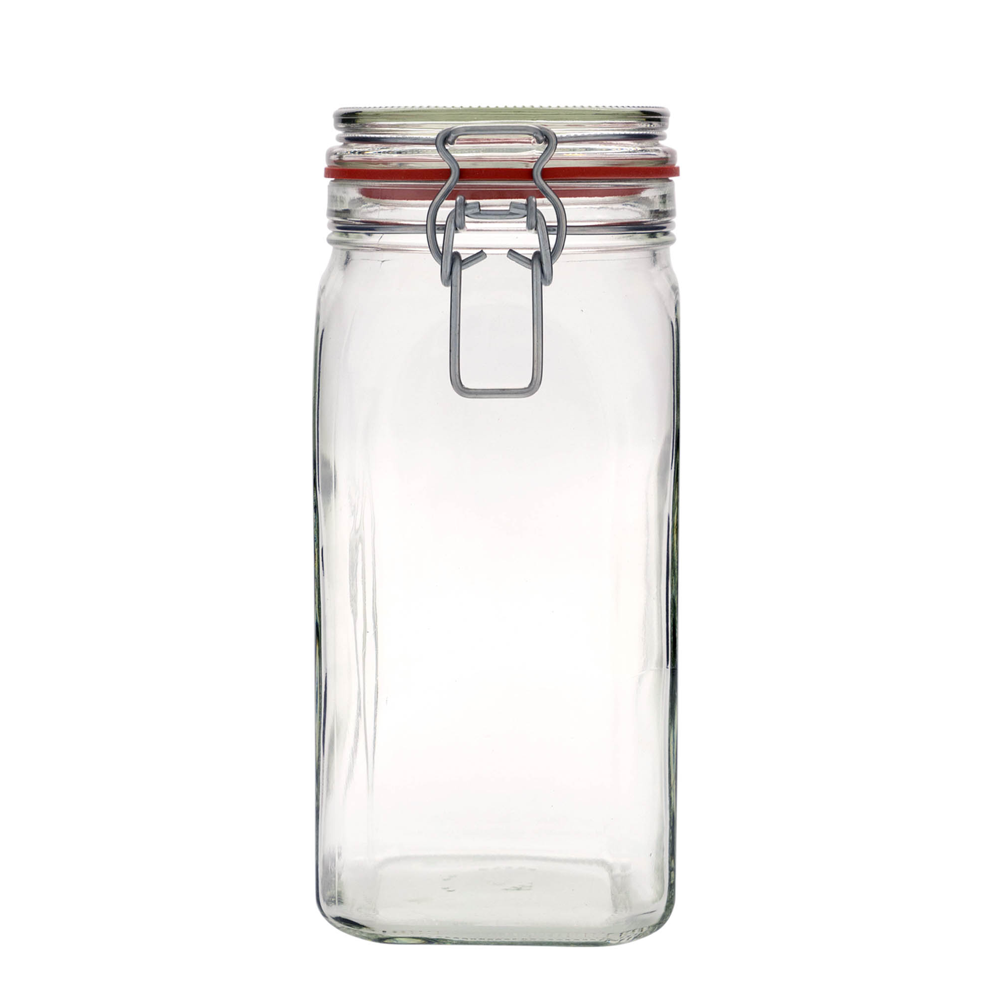 1.540 ml frasco de vidro com fecho de alavanca, quadrado, abertura: fecho de alavanca
