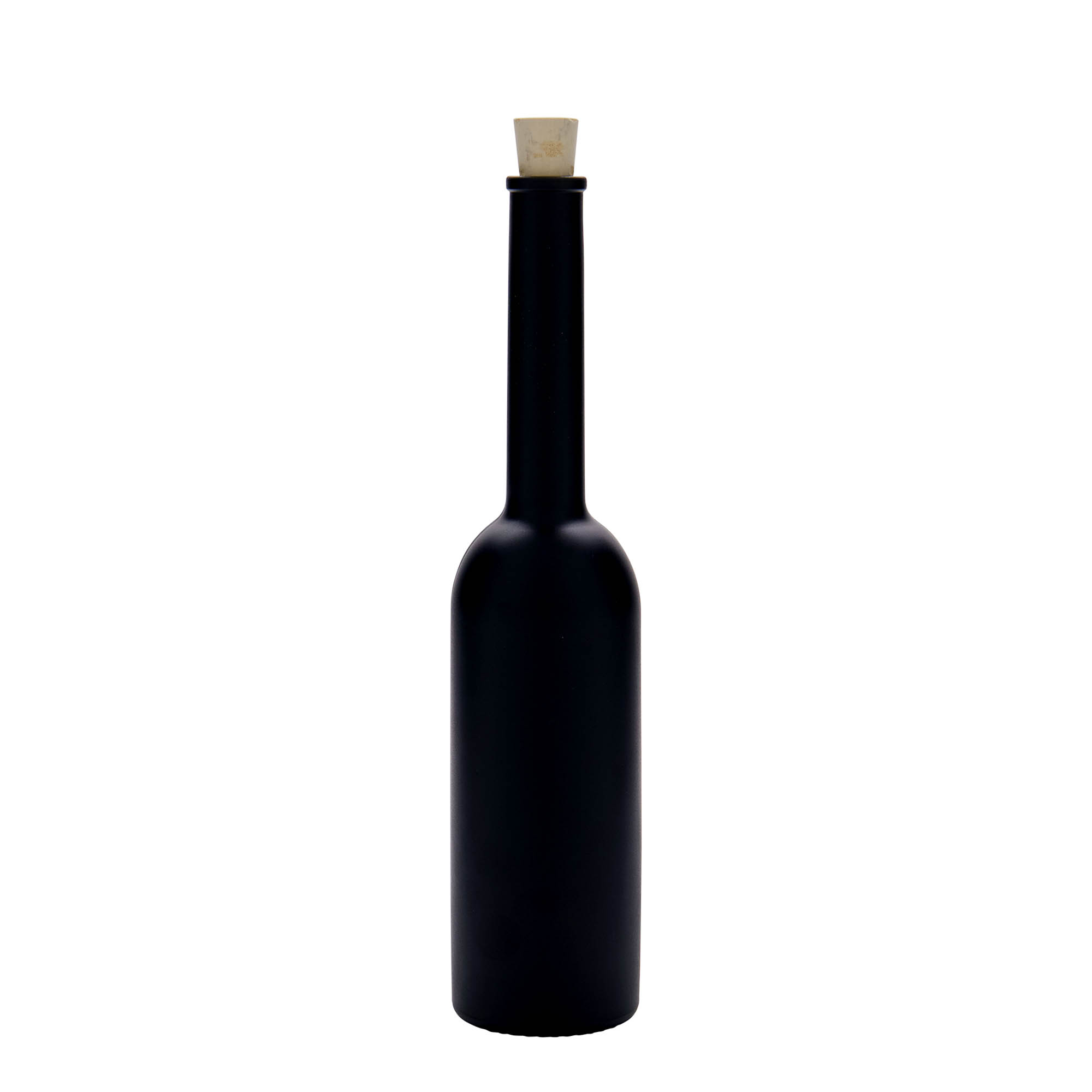 Frasco de vidro de 200 ml 'Opera', preto, boca: cortiça Frasco de vidro de 200 ml 'Opera', preto, boca: cortiça
