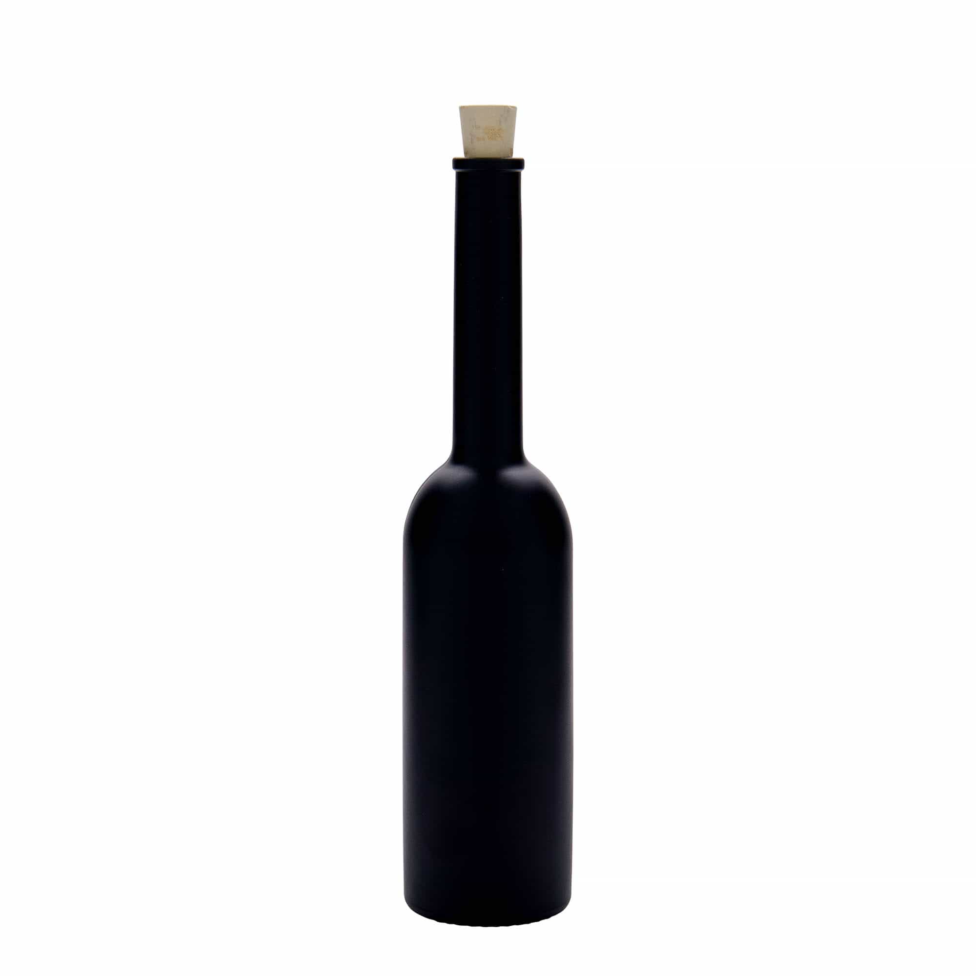 Frasco de vidro de 200 ml 'Opera', preto, boca: cortiça