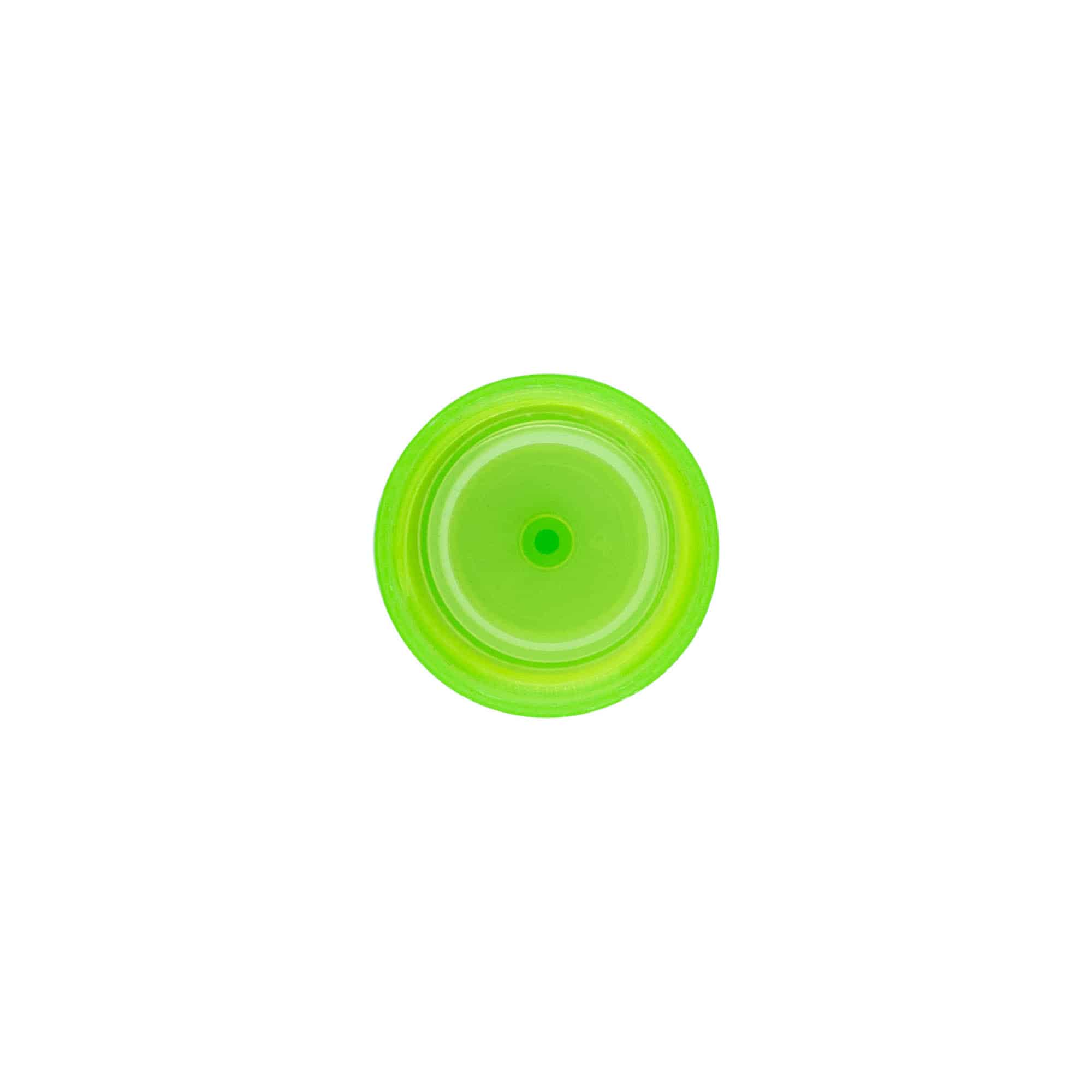 Tampa de rosca com inserto de seringa, plástico PP, verde, para bocal: 24/410