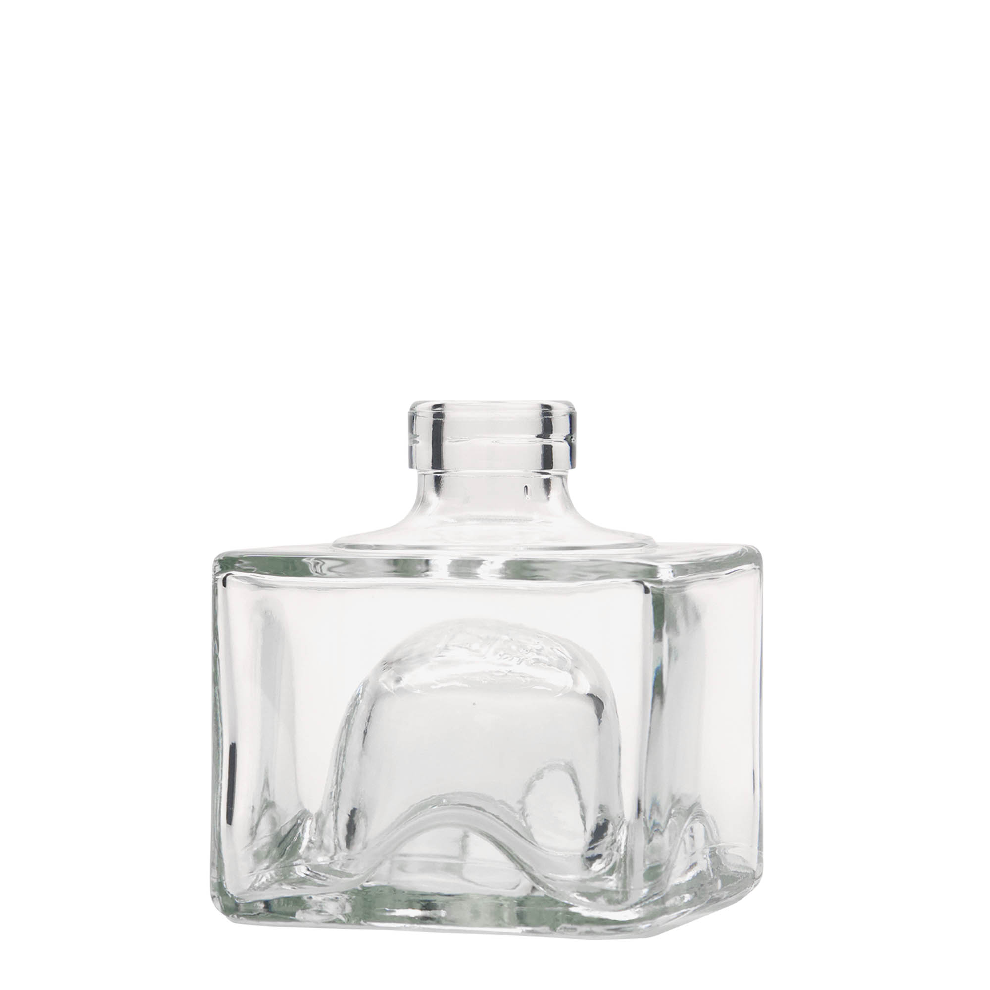 Garrafa de vidro de 200 ml 'Cocolores', quadrada, boca: cortiça
