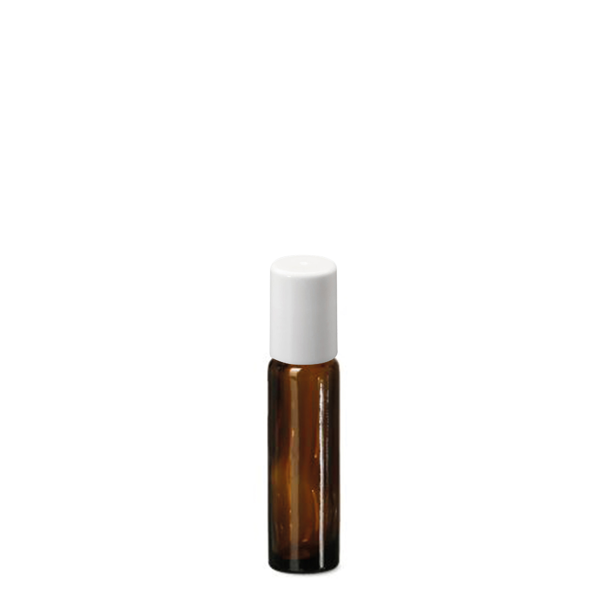 Frasco roll-on de 10 ml, vidro, castanho, boca: tampa de rosca