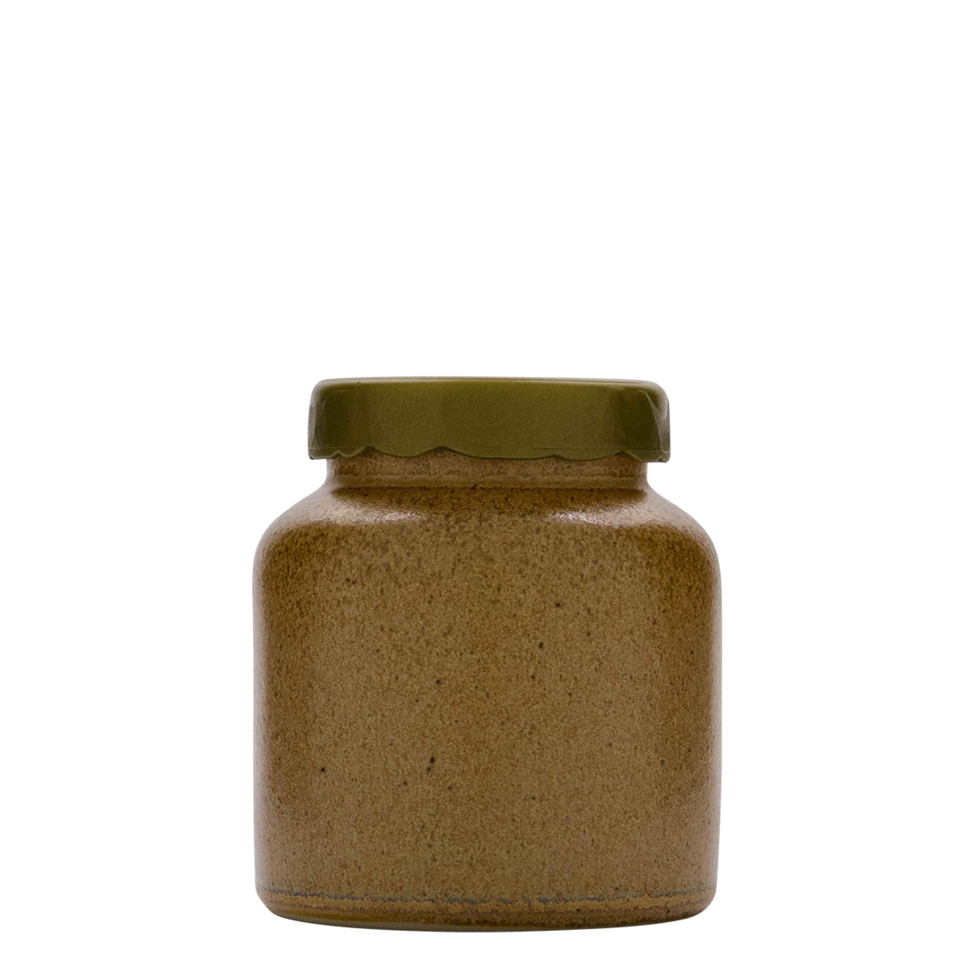 Vaso de grés 270 ml, cerâmica, castanho-cristal, abertura: tampa de encaixe