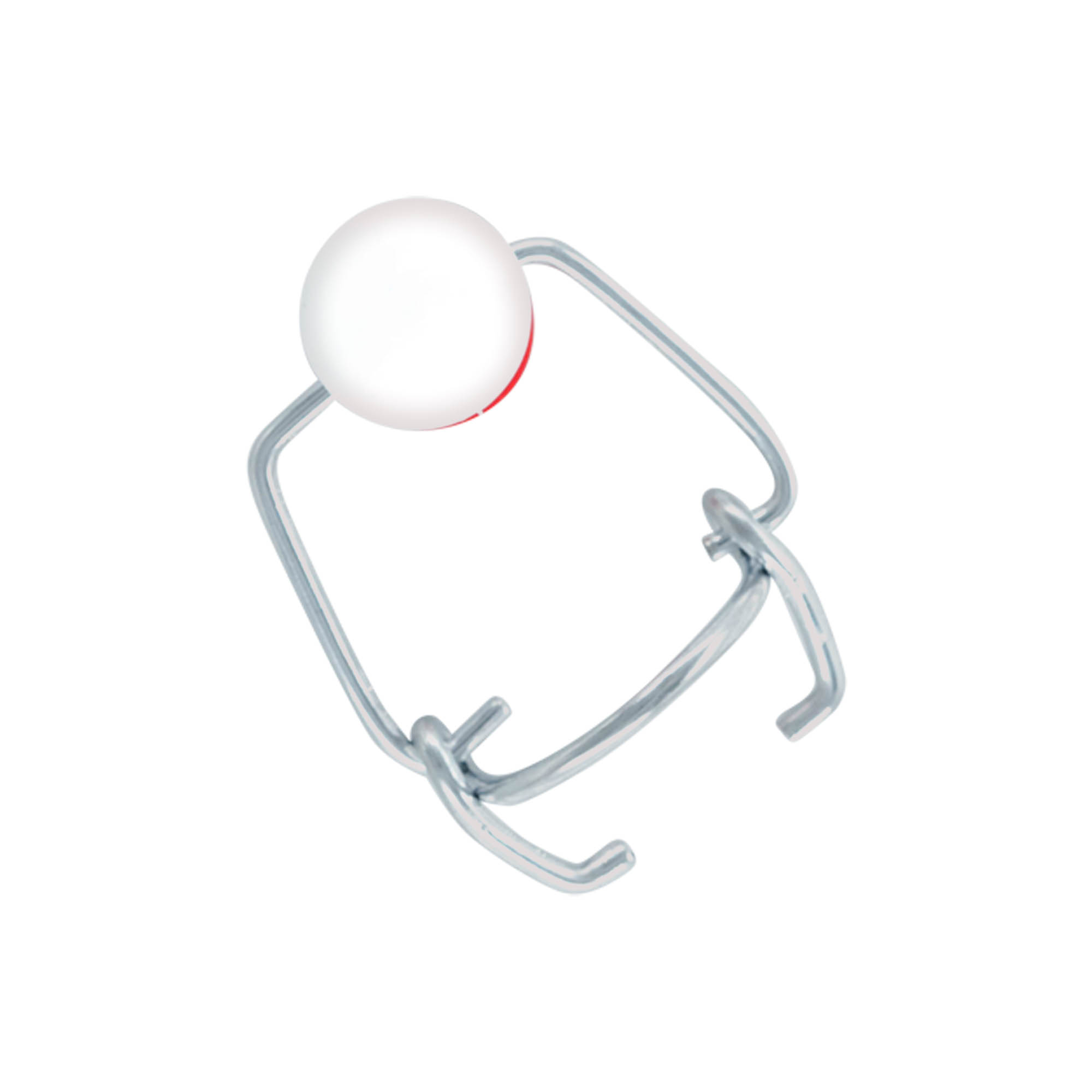 Fecho de pressão mini, plástico, vermelho-branco