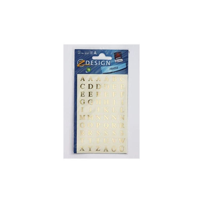 Autocolantes com formas 'Alfabeto', retangular, plástico, dourado Autocolantes com formas 'Alfabeto', retangular, plástico, dourado