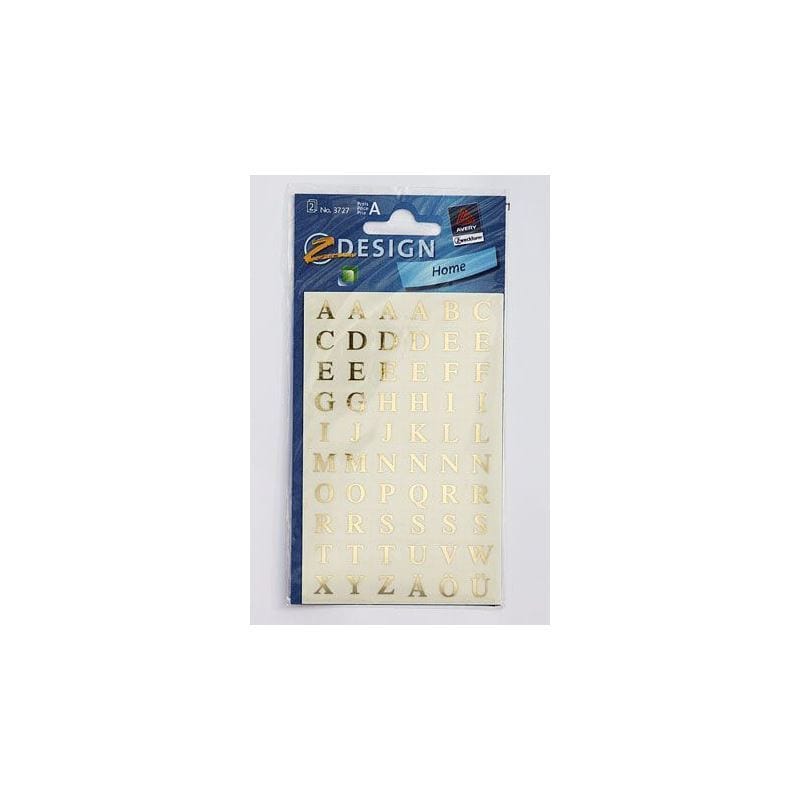 Autocolantes Zweckform 'Alfabeto', retangulares, plástico, dourados