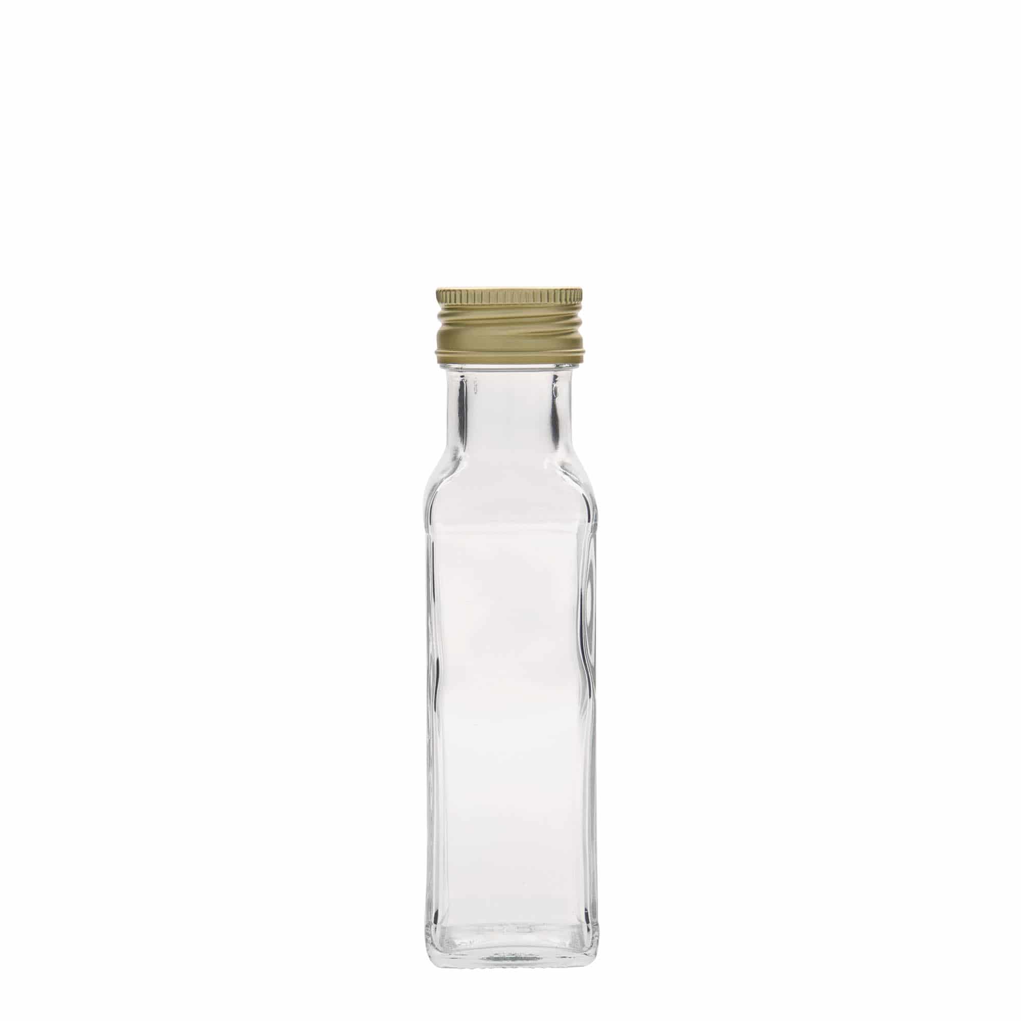 Frasco de vidro de 100 ml 'Marasca', quadrado, boca: PP 31,5