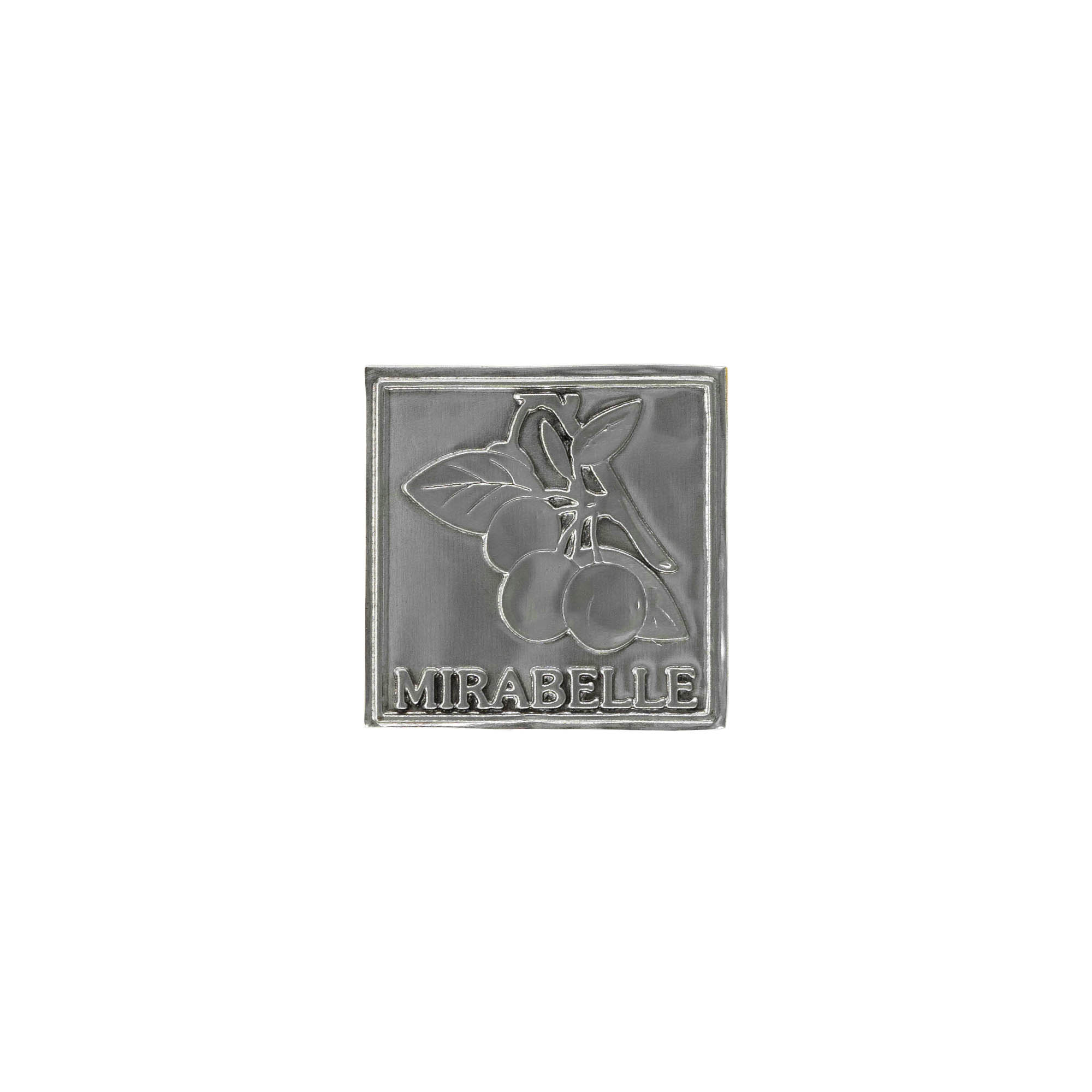 Etiqueta de estanho 'Mirabelle', quadrada, metal, prata Etiqueta de estanho 'Mirabelle', quadrada, metal, prata