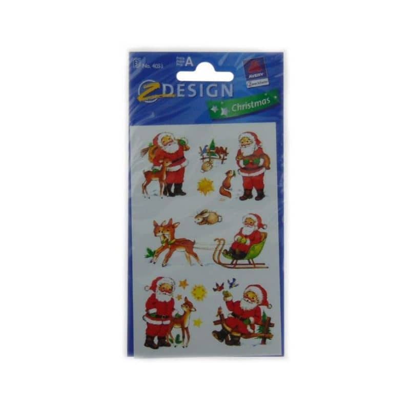 Autocolantes com formas 'Papai Noel', papel, várias cores