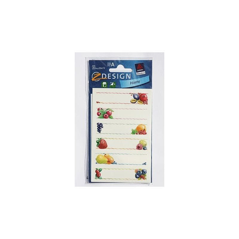 Zweckform Etiquetas 'Fruta', retangulares, papel, multicolor