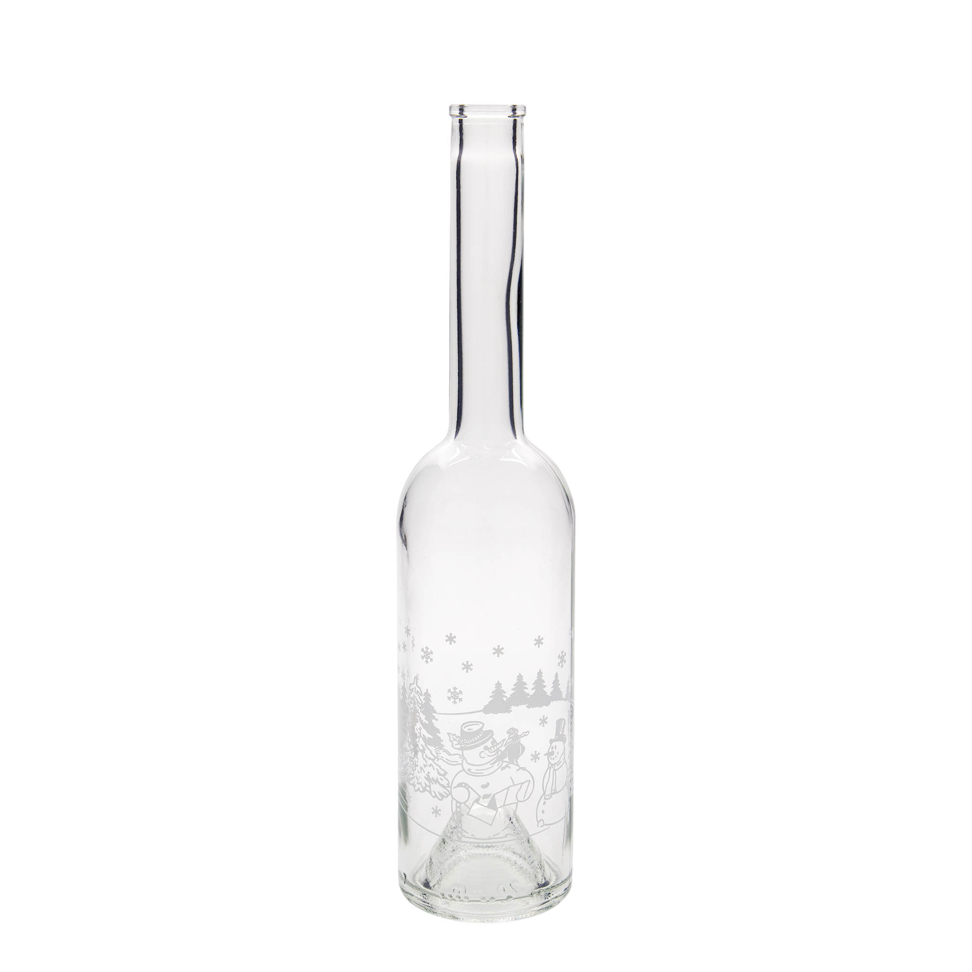 Garrafa de vidro de 500 ml 'Opera', motivo: garrafa de boneco de neve, boca: cortiça Garrafa de vidro de 500 ml 'Opera', motivo: garrafa de boneco de neve, boca: cortiça