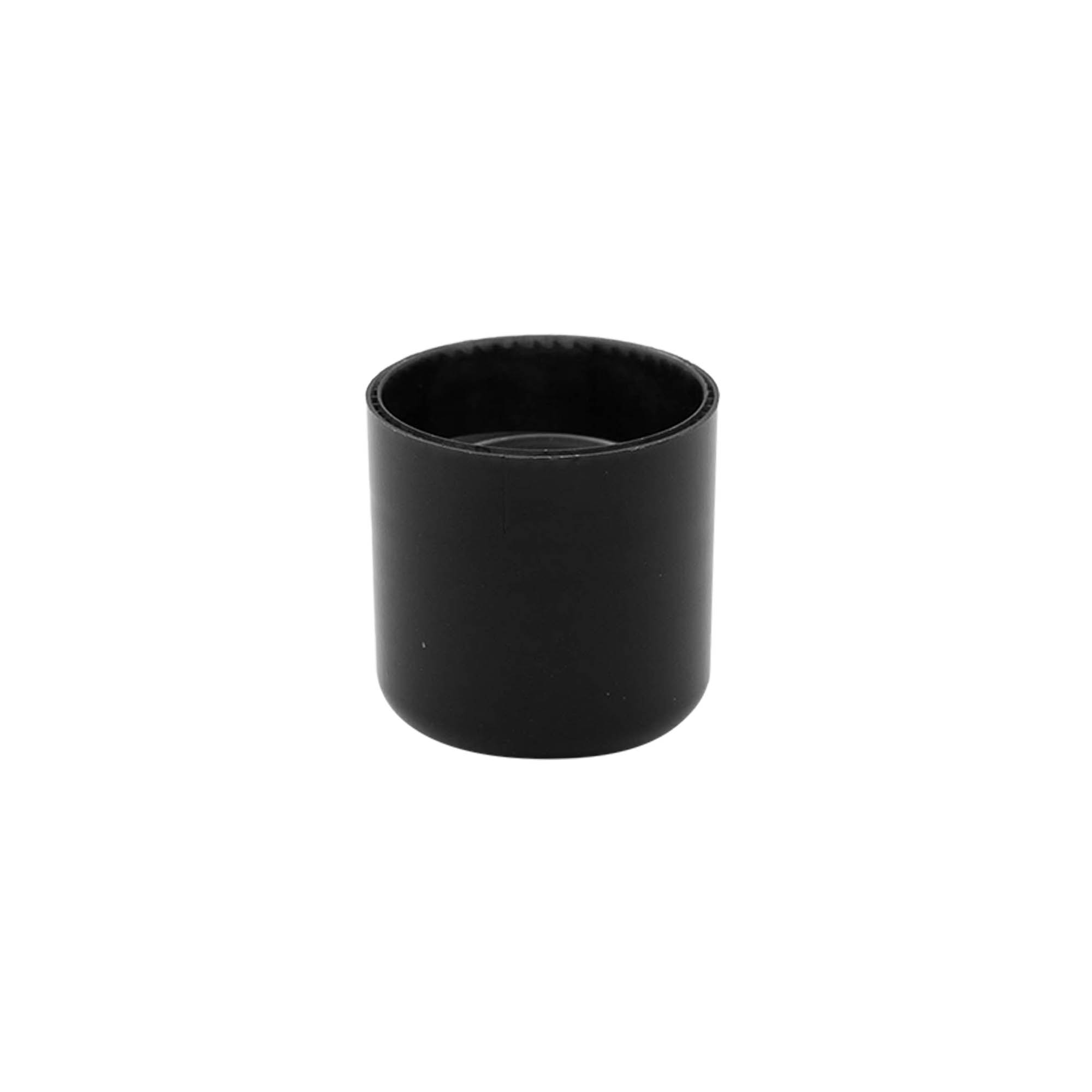 Tampa de rosca com inserto de seringa, plástico PP, preto, para abertura: 24/410