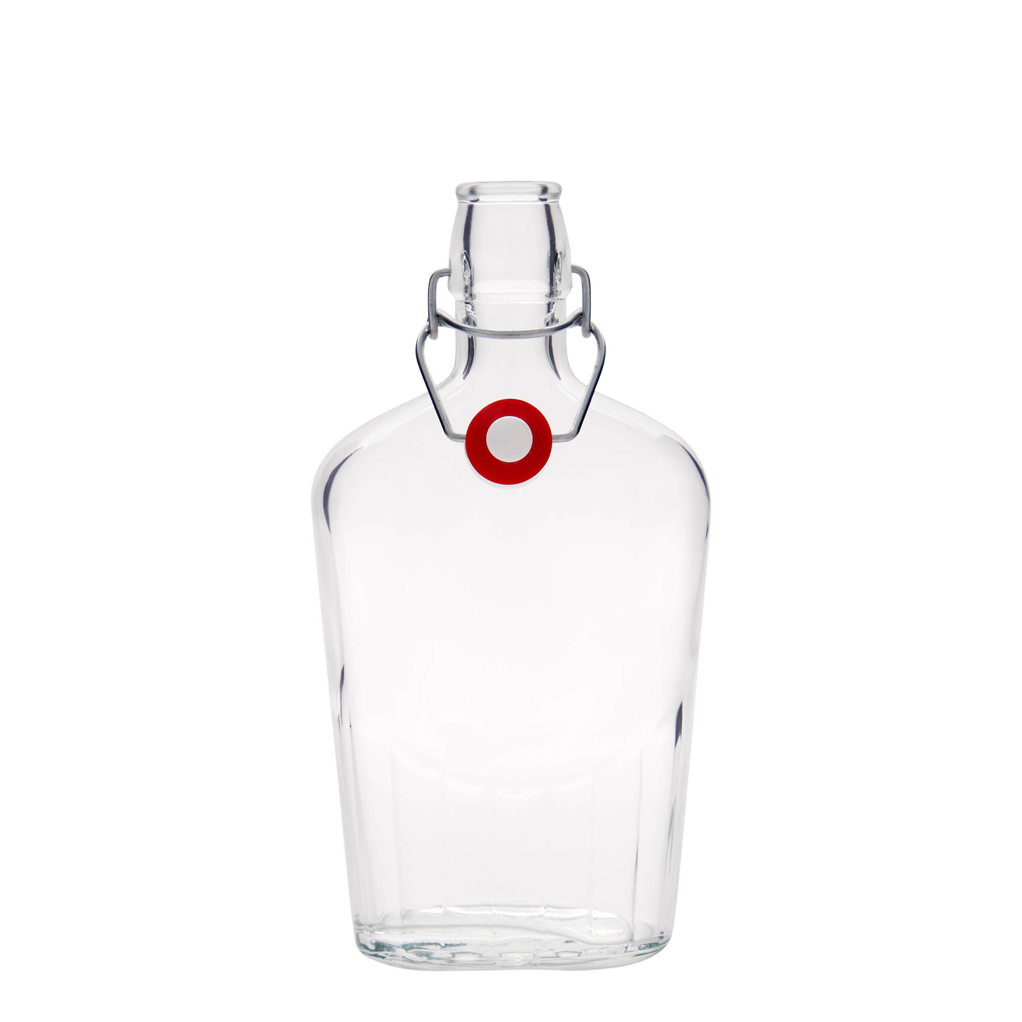 Garrafa de vidro de 500 ml 'Fiaschetta', oval, boca: fecho de alavanca