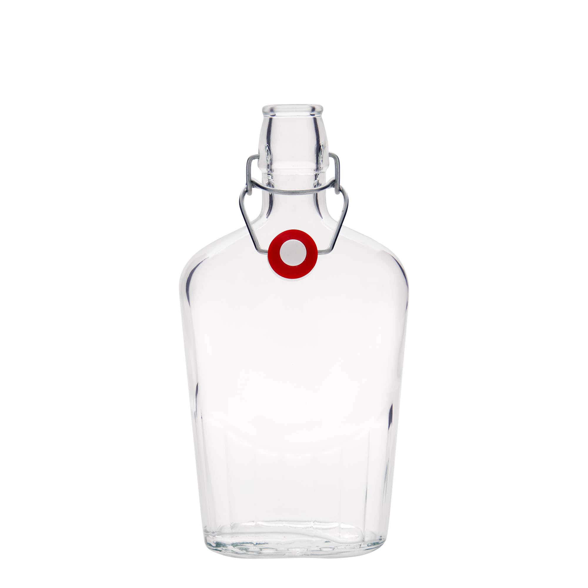 Garrafa de vidro de 500 ml 'Fiaschetta', oval, boca: fecho de alavanca