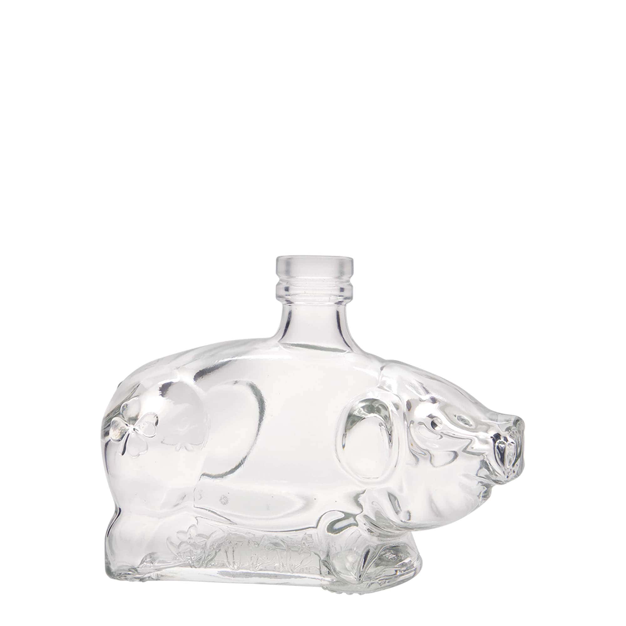 Frasco de vidro de 200 ml 'Porquinho da Sorte', abertura: cortiça