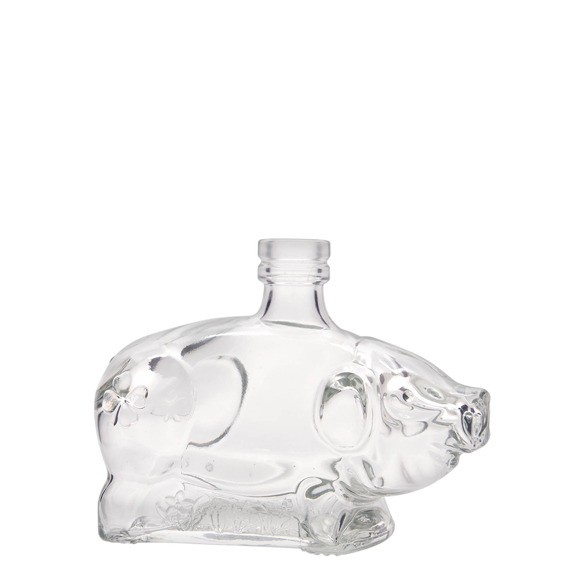 Frasco de vidro de 200 ml 'Porquinho da Sorte', abertura: cortiça