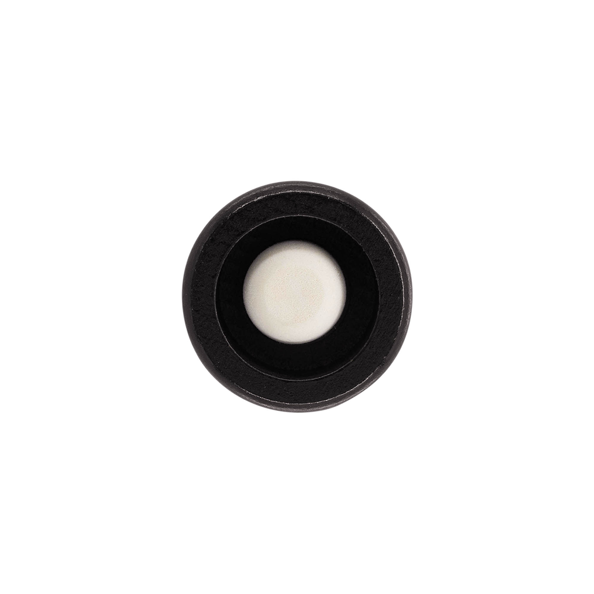 Rolha de aperto 19 mm "Melão", madeira/PE, preta, para bocal: cortiça