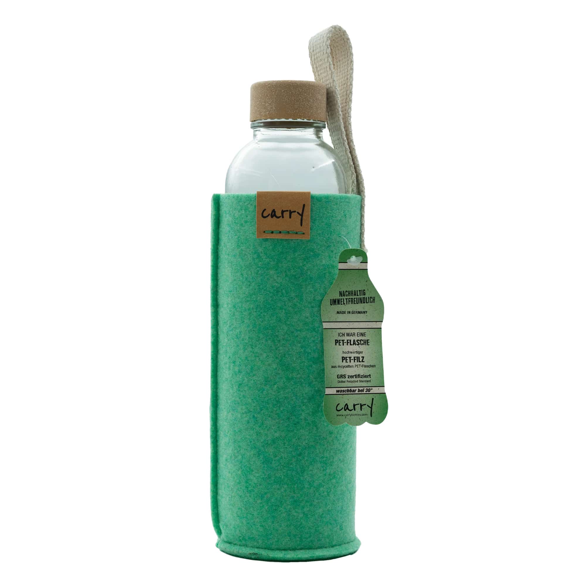 Manga CARRY, têxtil, verde menta