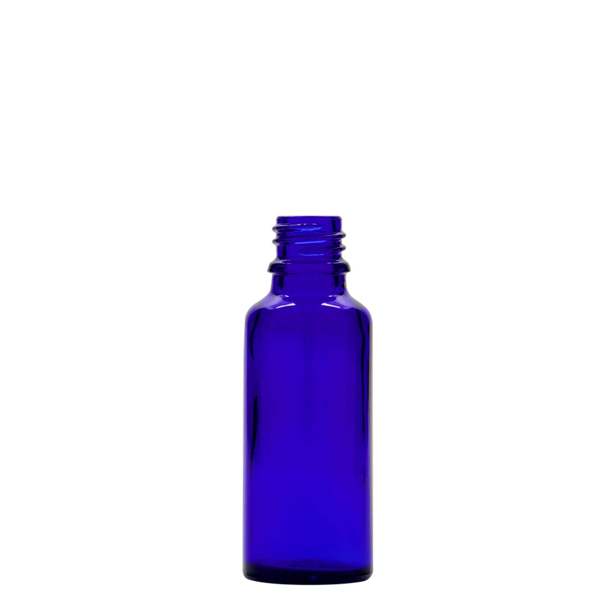 Frasco conta-gotas de 30 ml, vidro, azul royal-vermelho, bocal: DIN 18