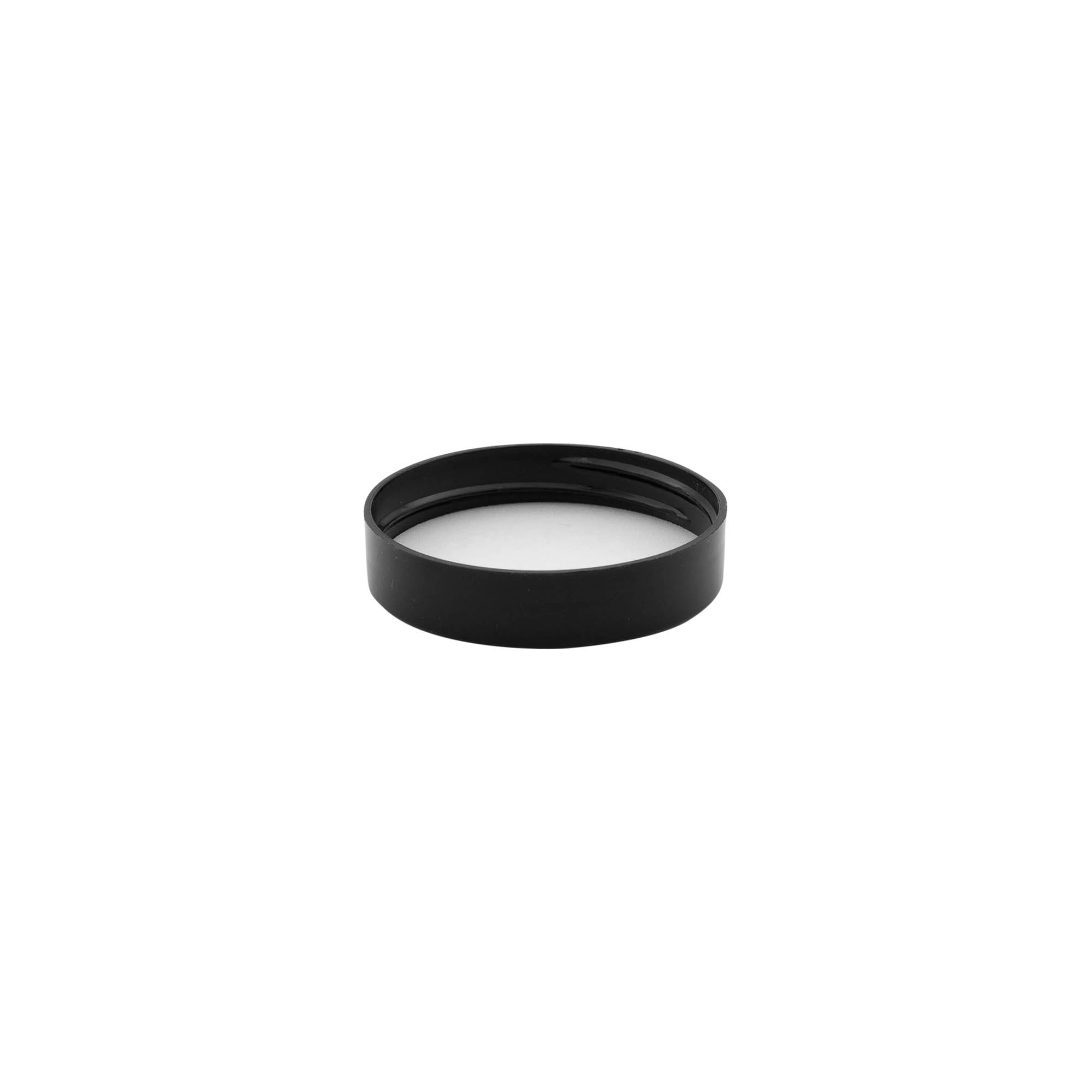 Tampa de rosca, plástico PP, preto, boca: 48/400