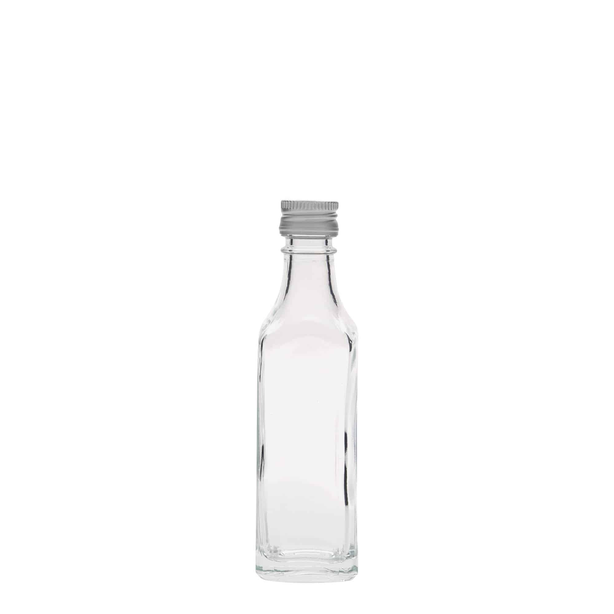 Frasco de vidro de 50 ml 'Siena', quadrado, bocal: PP 18
