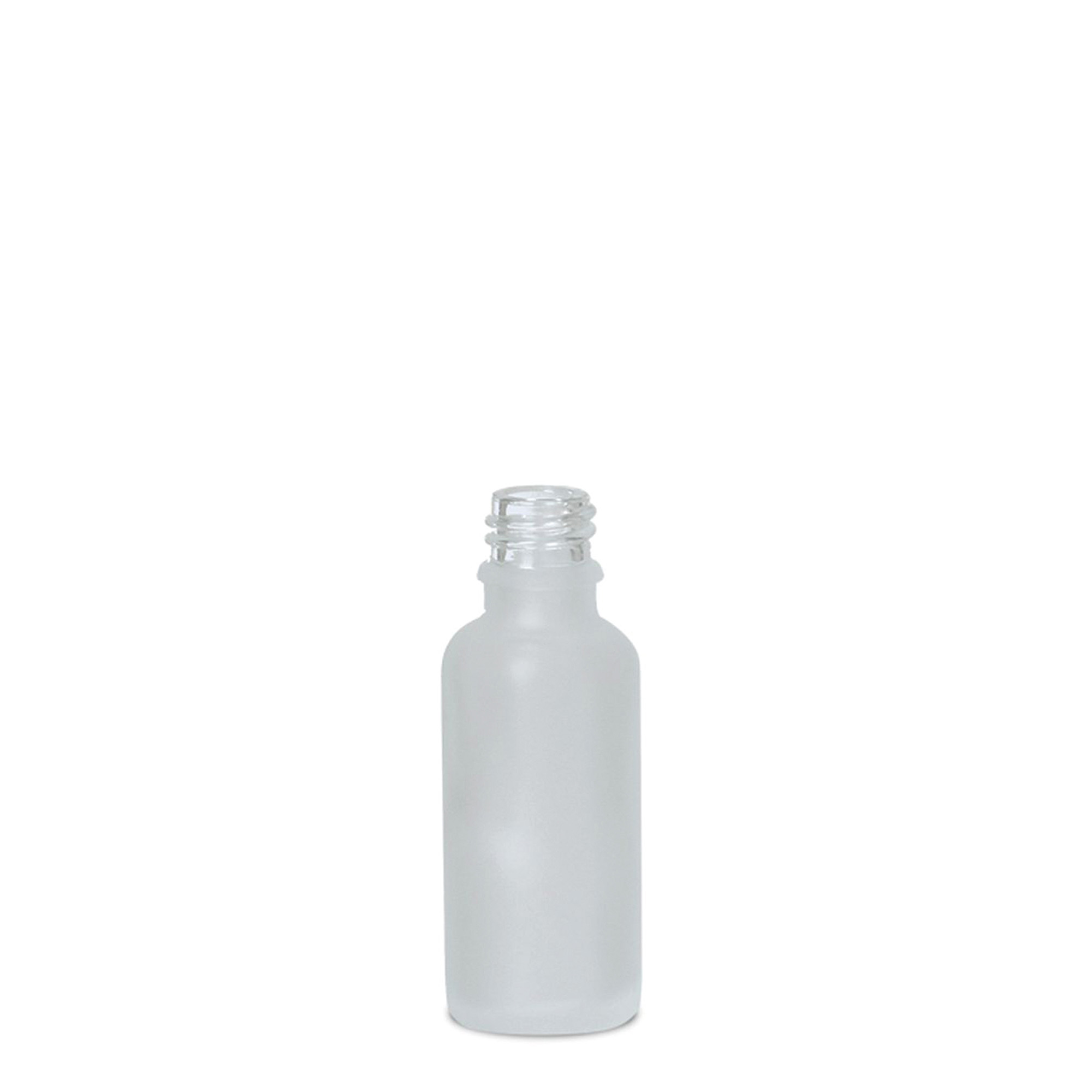 Frasco de medicamento de 30 ml, vidro, fosco, boca: DIN 18 Frasco de medicamento de 30 ml, vidro, fosco, boca: DIN 18