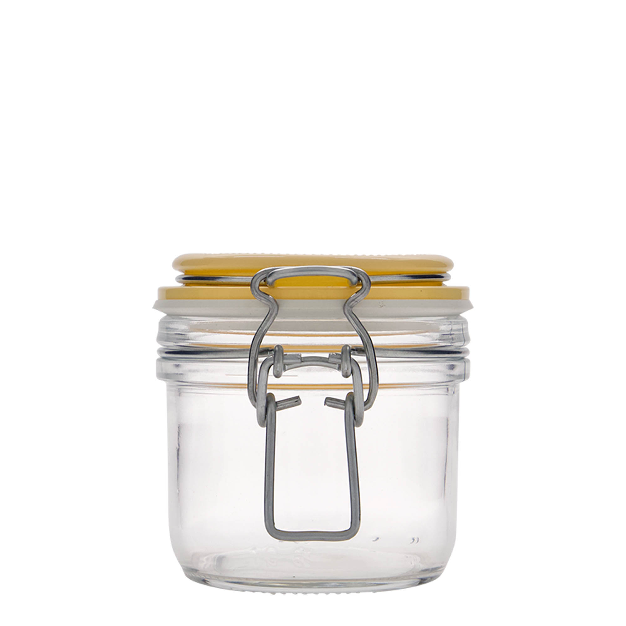 Frasco de vidro com fecho de arame 'Fido', 200 ml, amarelo, boca: fecho de arame Frasco de vidro com fecho de arame 'Fido', 200 ml, amarelo, boca: fecho de arame