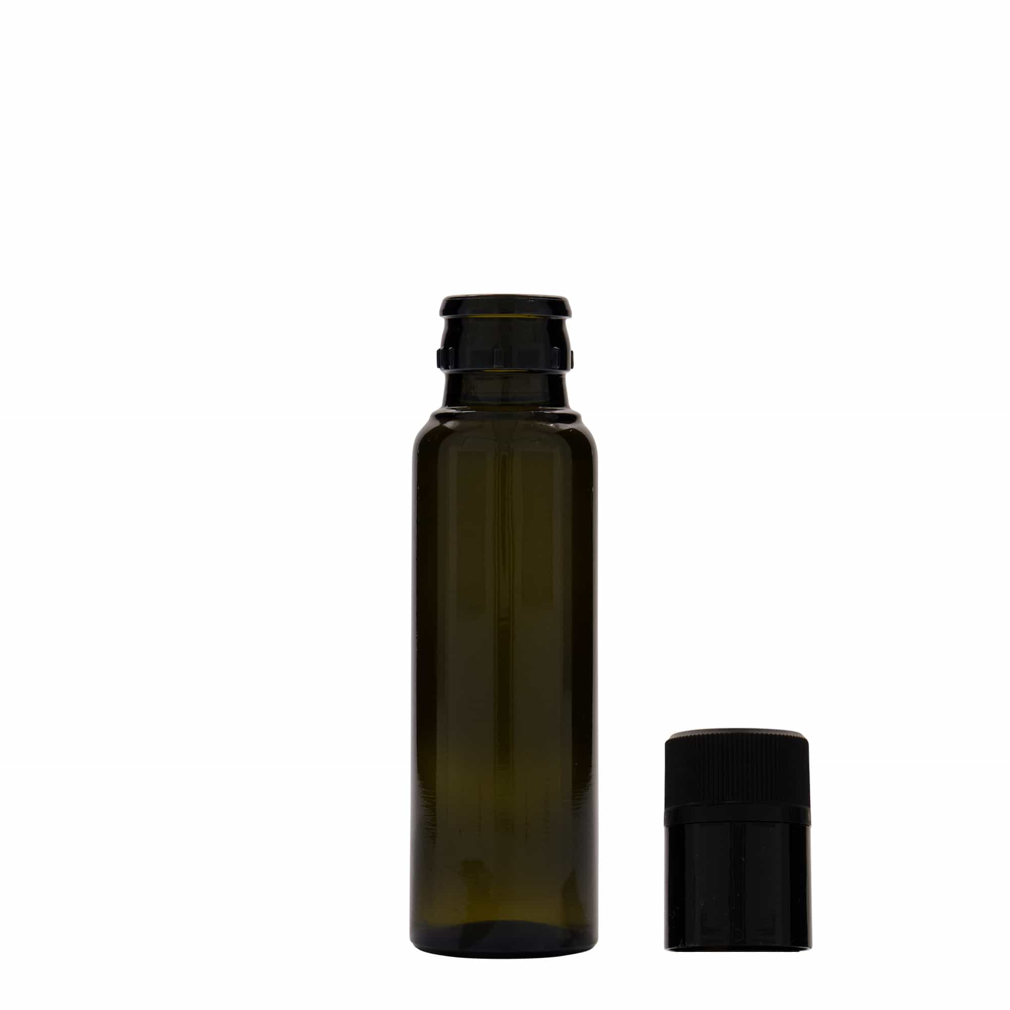 Garrafa de vinagre/óleo 100 ml 'Willy New', vidro, verde antigo, bocal: DOP