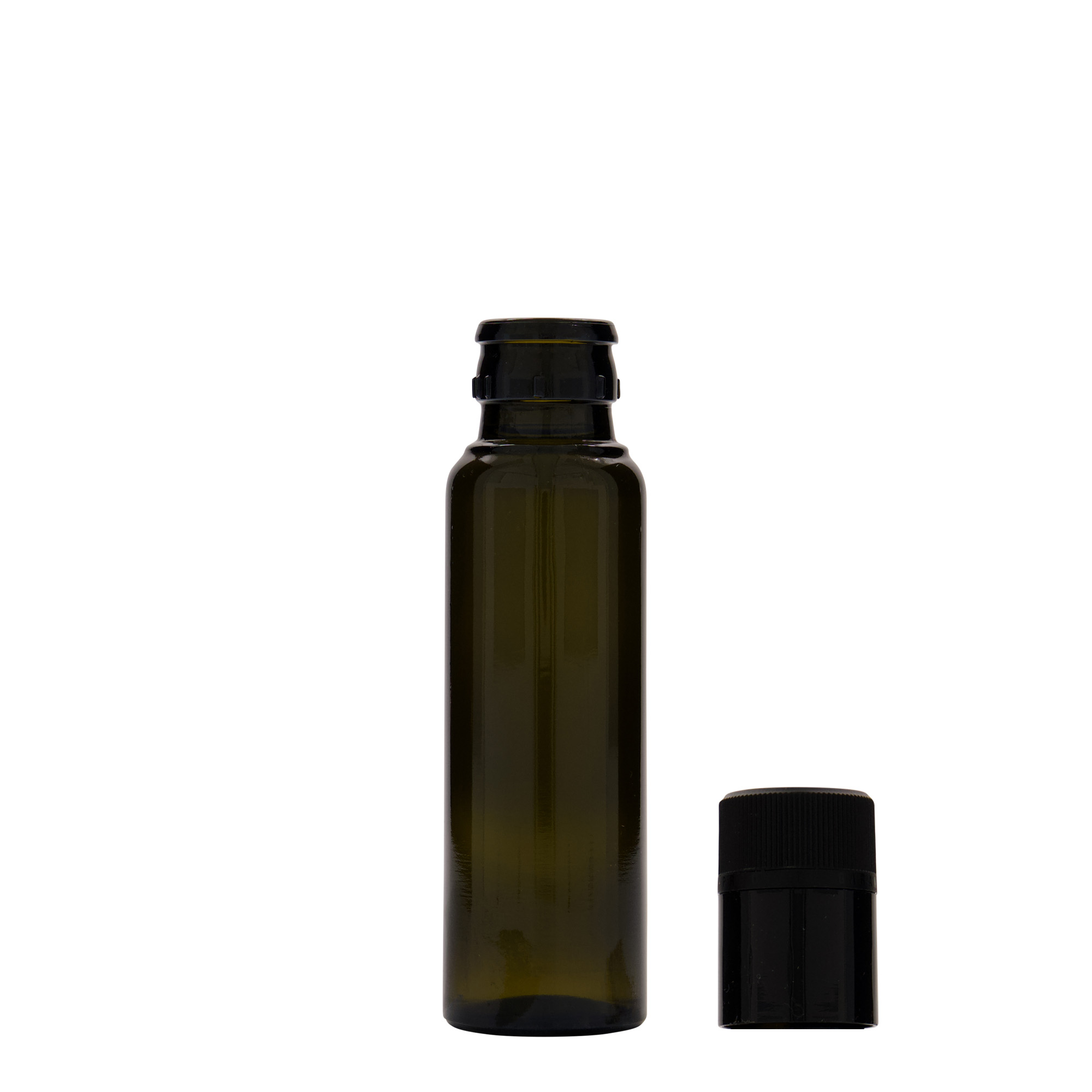 Garrafa de vinagre/óleo 100 ml 'Willy New', vidro, verde antigo, bocal: DOP