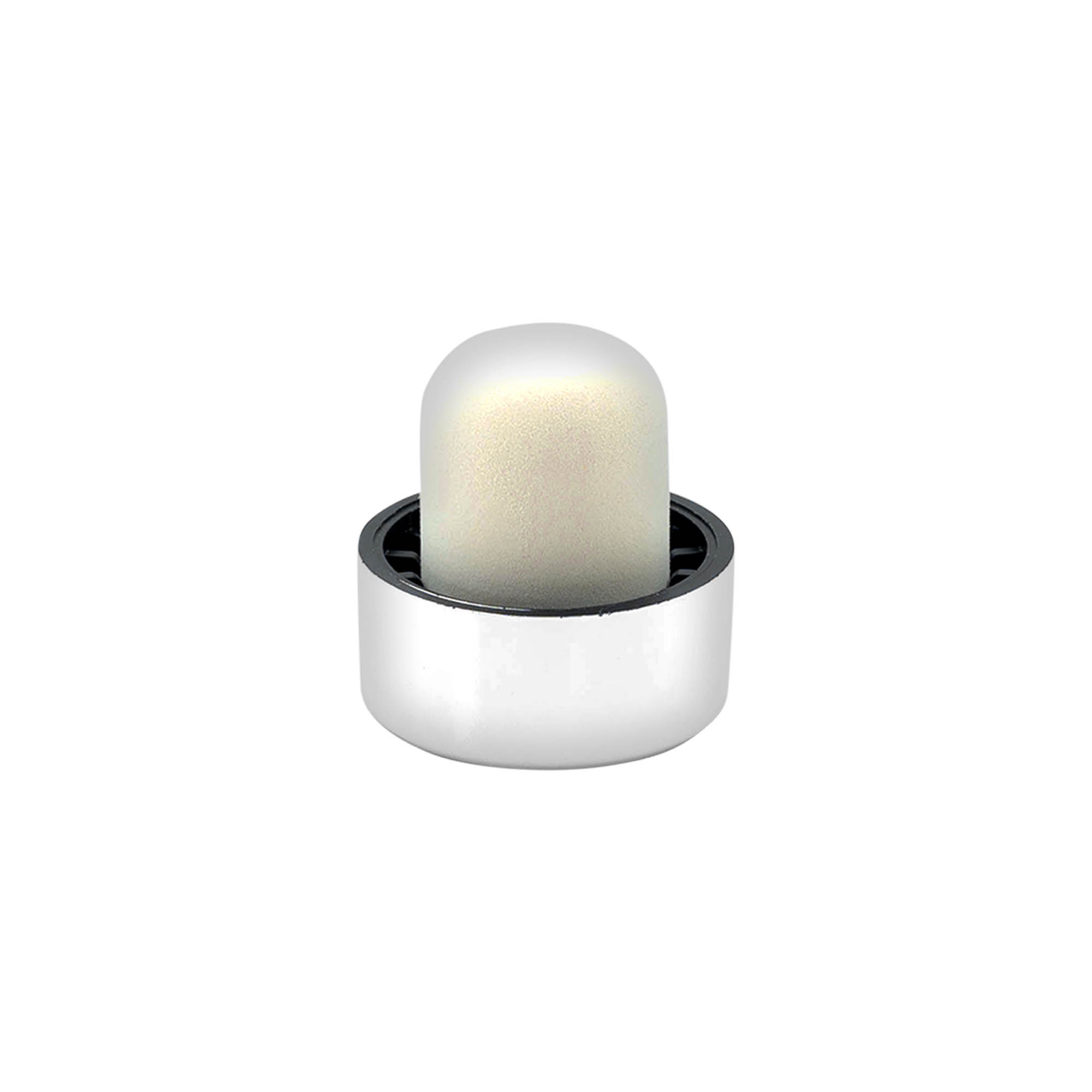 Rolha de pega 19 mm, plástico, prateada, para boca: cortiça Rolha de pega 19 mm, plástico, prateada, para boca: cortiça
