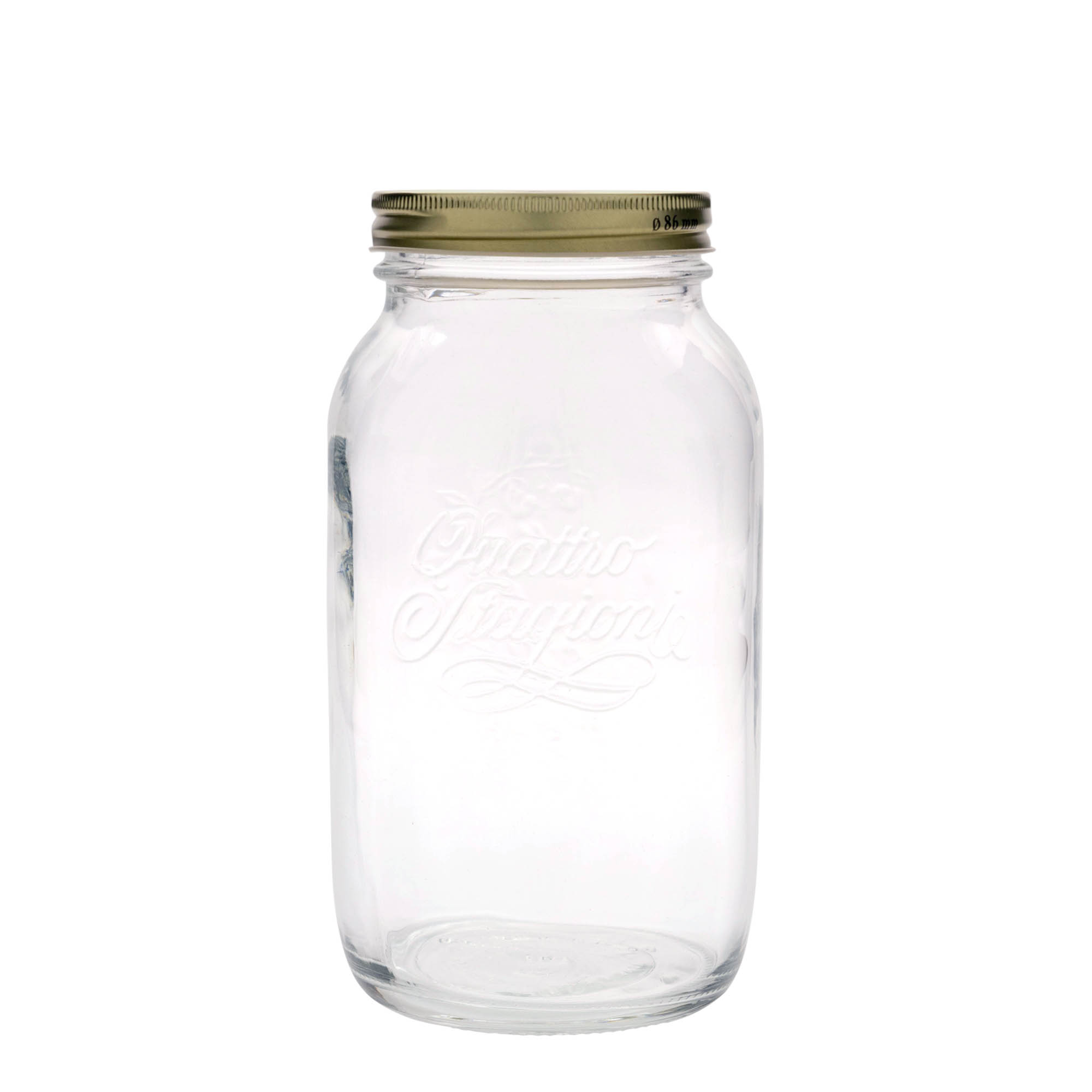 1.500 ml Frasco de vidro 'Quattro Stagioni', Boca: Tampa de rosca 1.500 ml Frasco de vidro 'Quattro Stagioni', Boca: Tampa de rosca