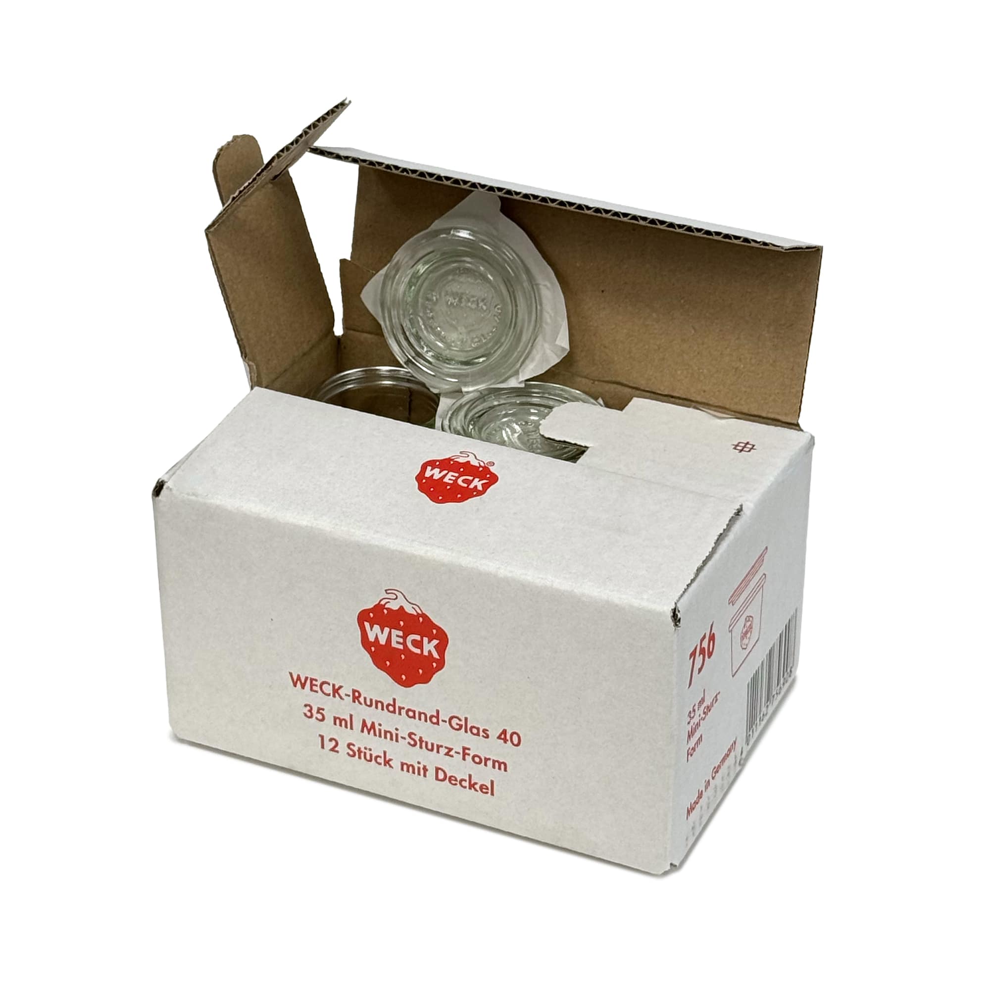 12x 35 ml frasco WECK com tampa de vidro RR 40