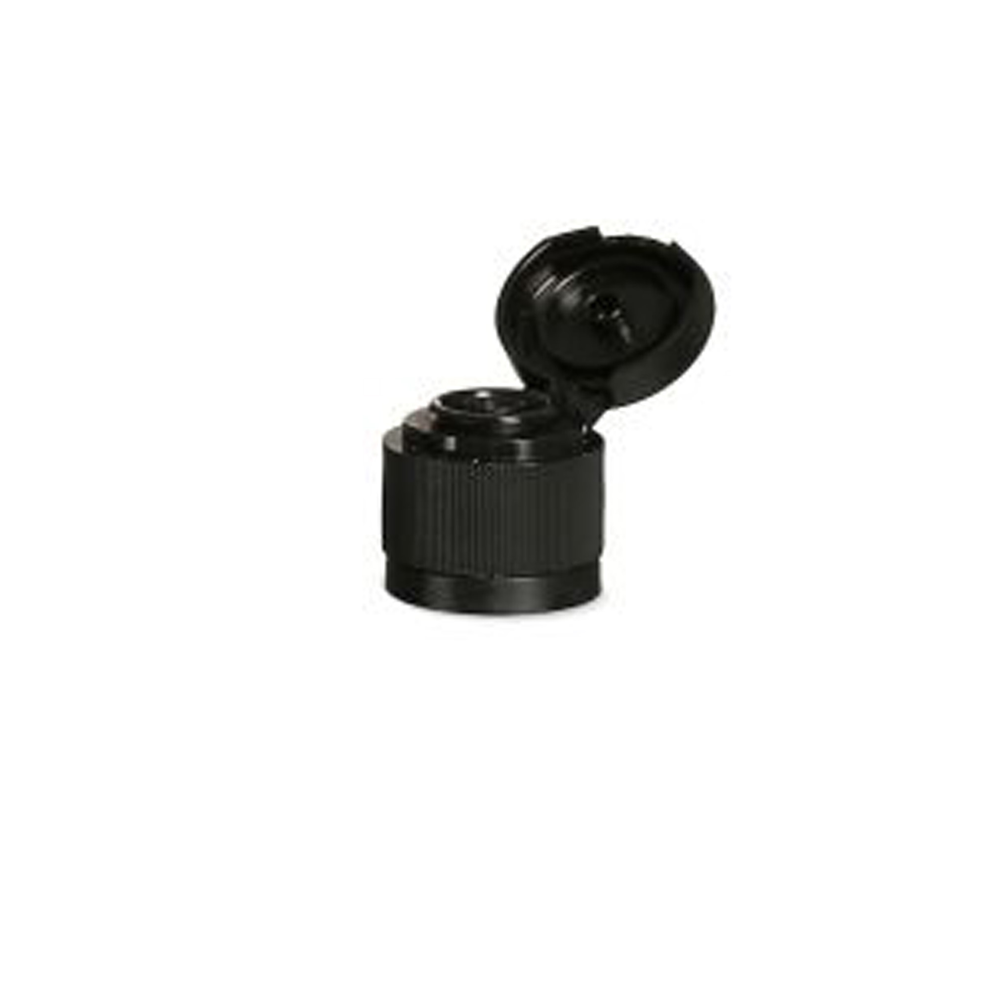 Tampa de rosca com dobradiça articulada, plástico PP, preto, para abertura: DIN 18 Tampa de rosca com dobradiça articulada, plástico PP, preto, para abertura: DIN 18