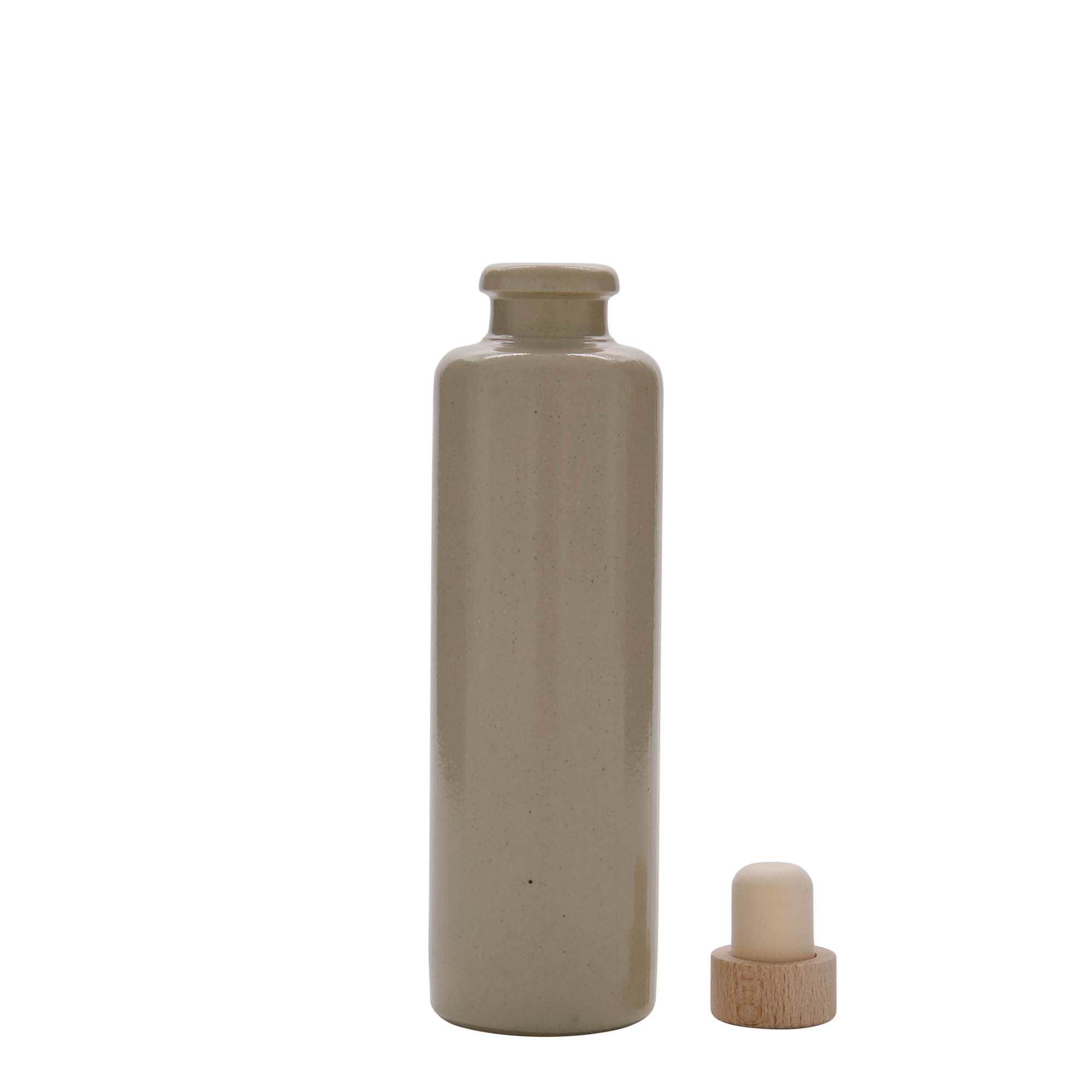 Cantil de barro 200 ml, faiança, bege, boca: cortiça