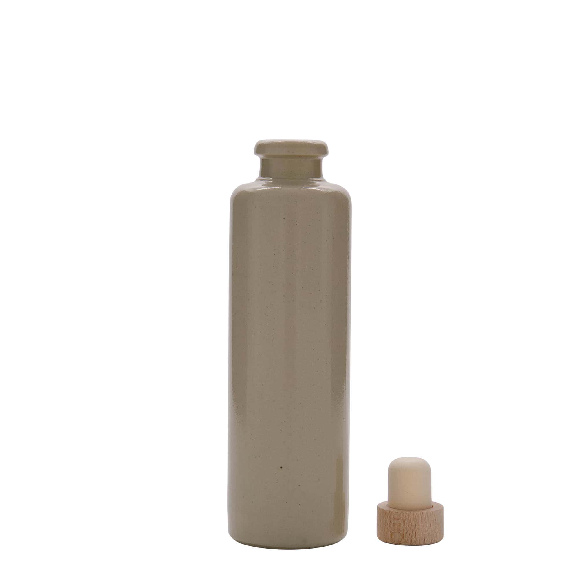 Cantil de barro 200 ml, faiança, bege, boca: cortiça