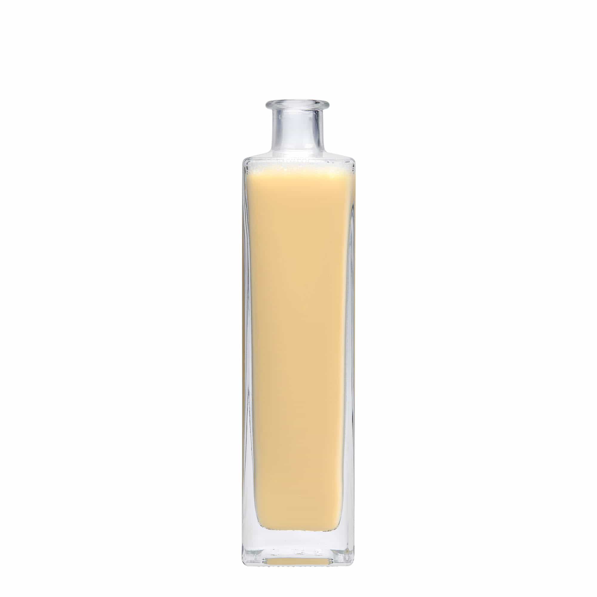 Garrafa de vidro de 500 ml 'Rafaello', quadrada, boca: cortiça