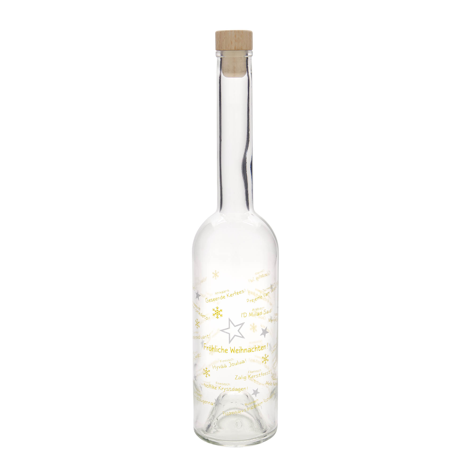 Garrafa de vidro de 500 ml 'Opera', motivo: Natal no Mundo, boca: cortiça Garrafa de vidro de 500 ml 'Opera', motivo: Natal no Mundo, boca: cortiça