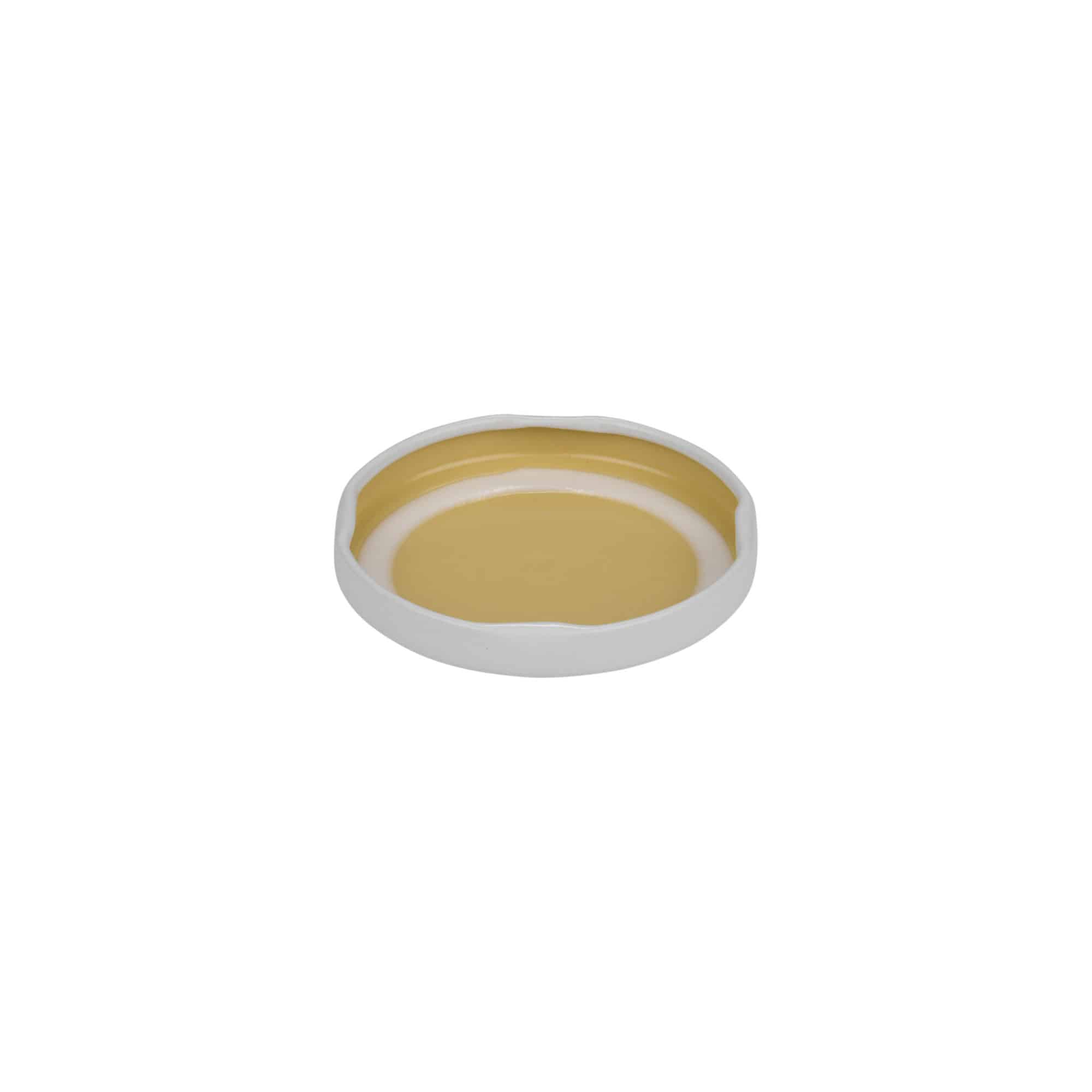 Tampa Twist-Off, folha de flandres, branco, para boca: TO 58