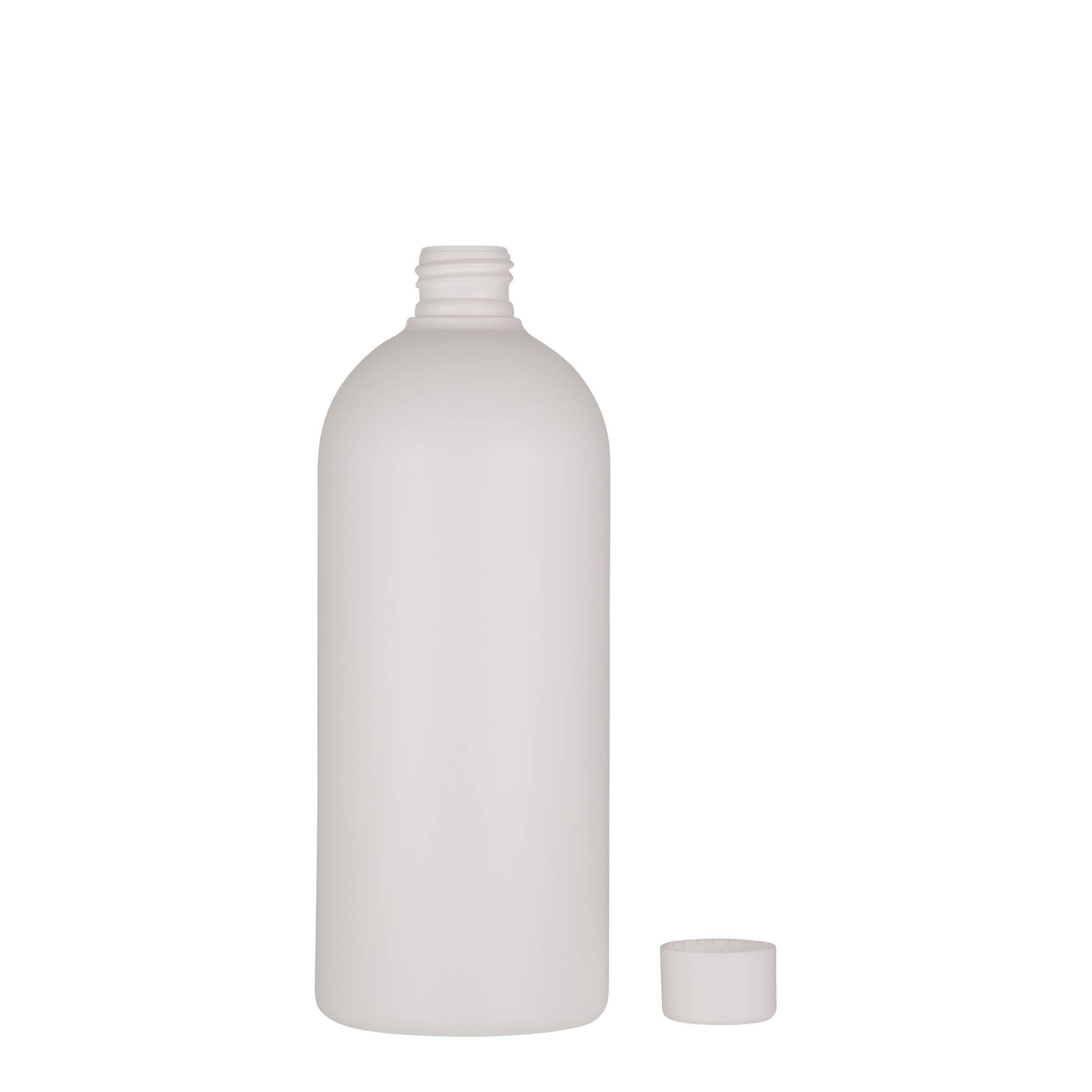 Garrafa de plástico de 500 ml 'Tuffy', HDPE, branca, boca: 24/410 Garrafa de plástico de 500 ml 'Tuffy', HDPE, branca, boca: 24/410