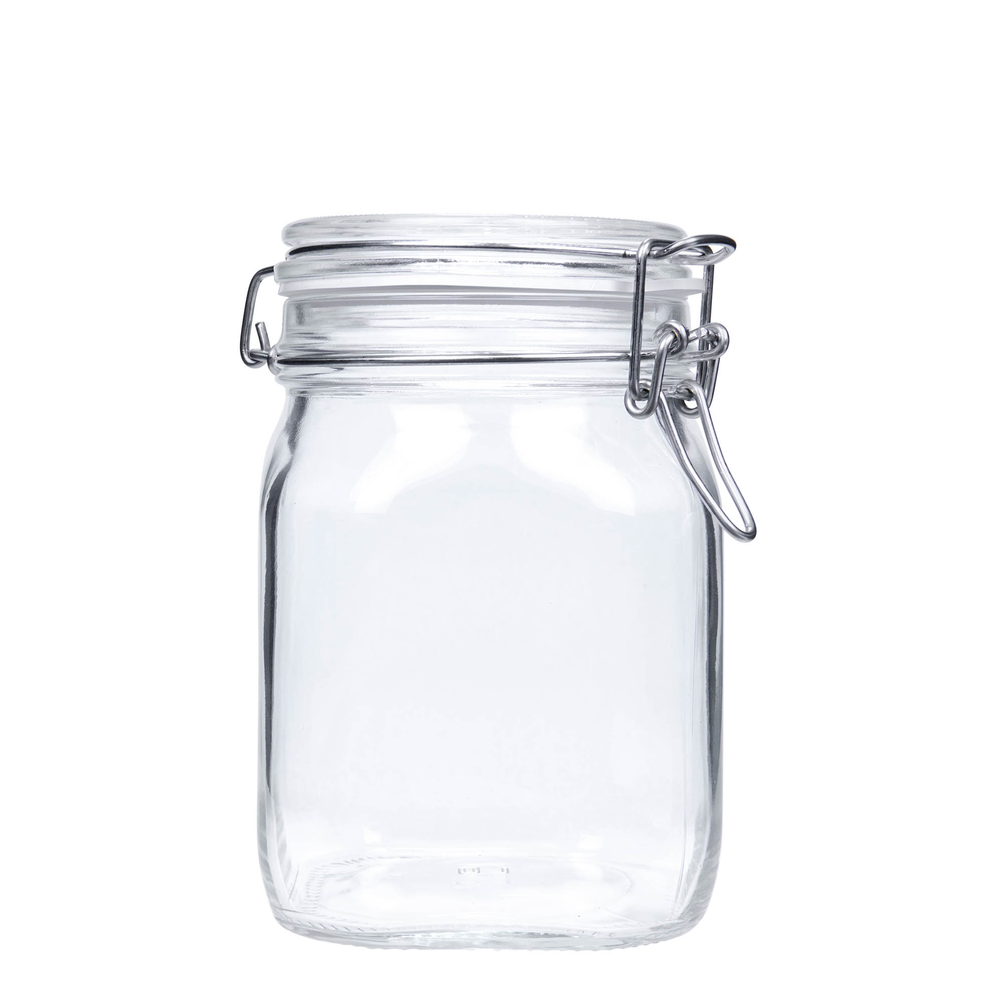 1.000 ml frasco com fecho de arame 'Fido', quadrado, abertura: fecho de arame