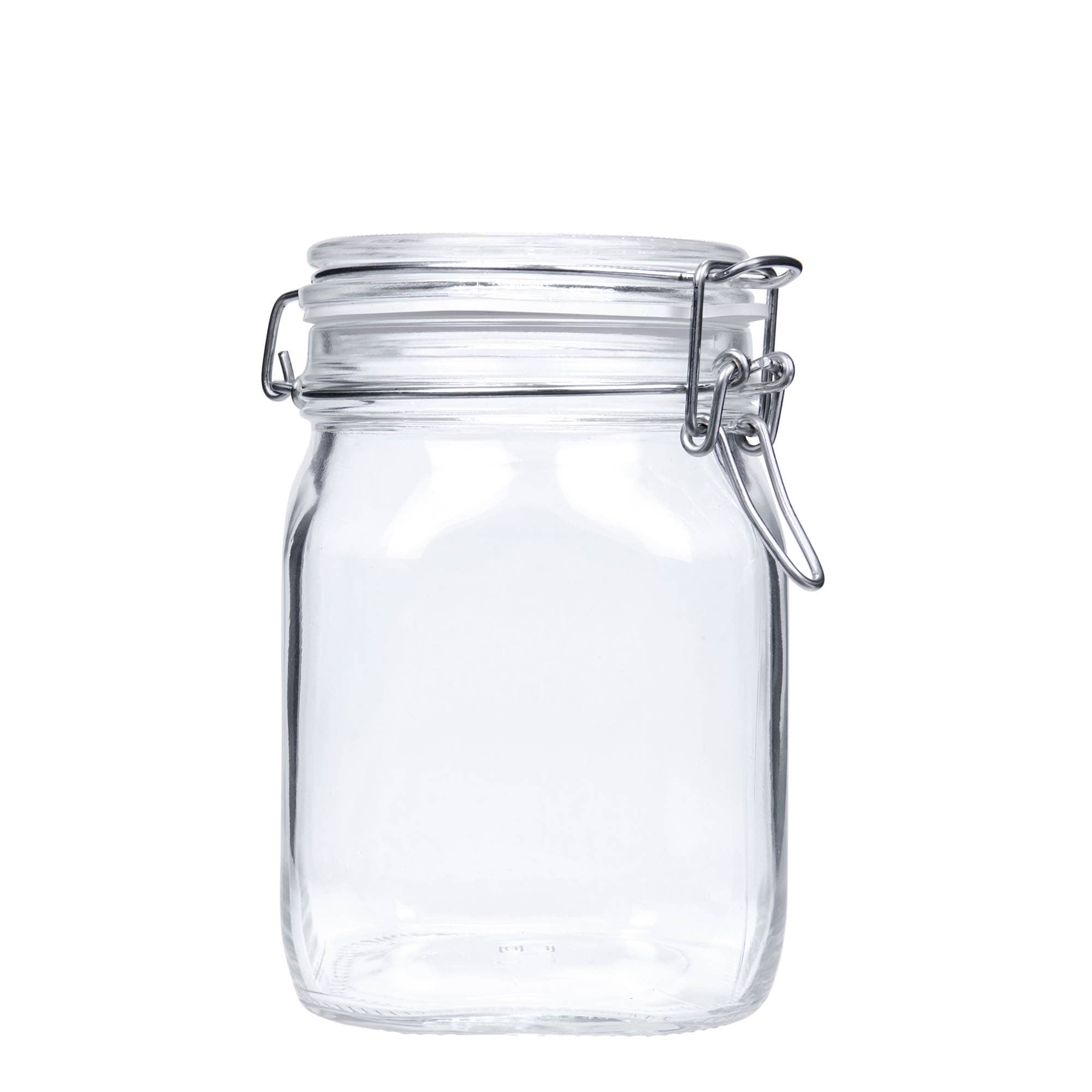 1.000 ml frasco com fecho de arame 'Fido', quadrado, abertura: fecho de arame