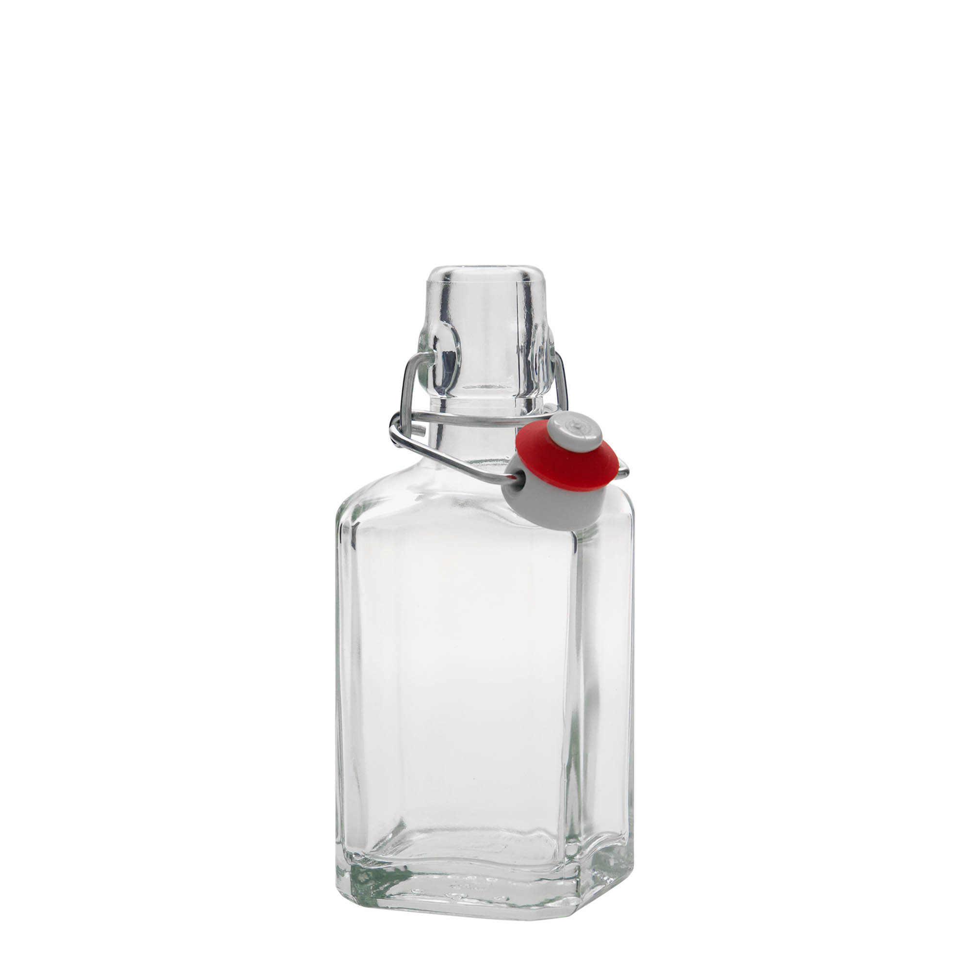 Garrafa de vidro de 250 ml 'Rialto', quadrada, boca: fecho de mola Garrafa de vidro de 250 ml 'Rialto', quadrada, boca: fecho de mola