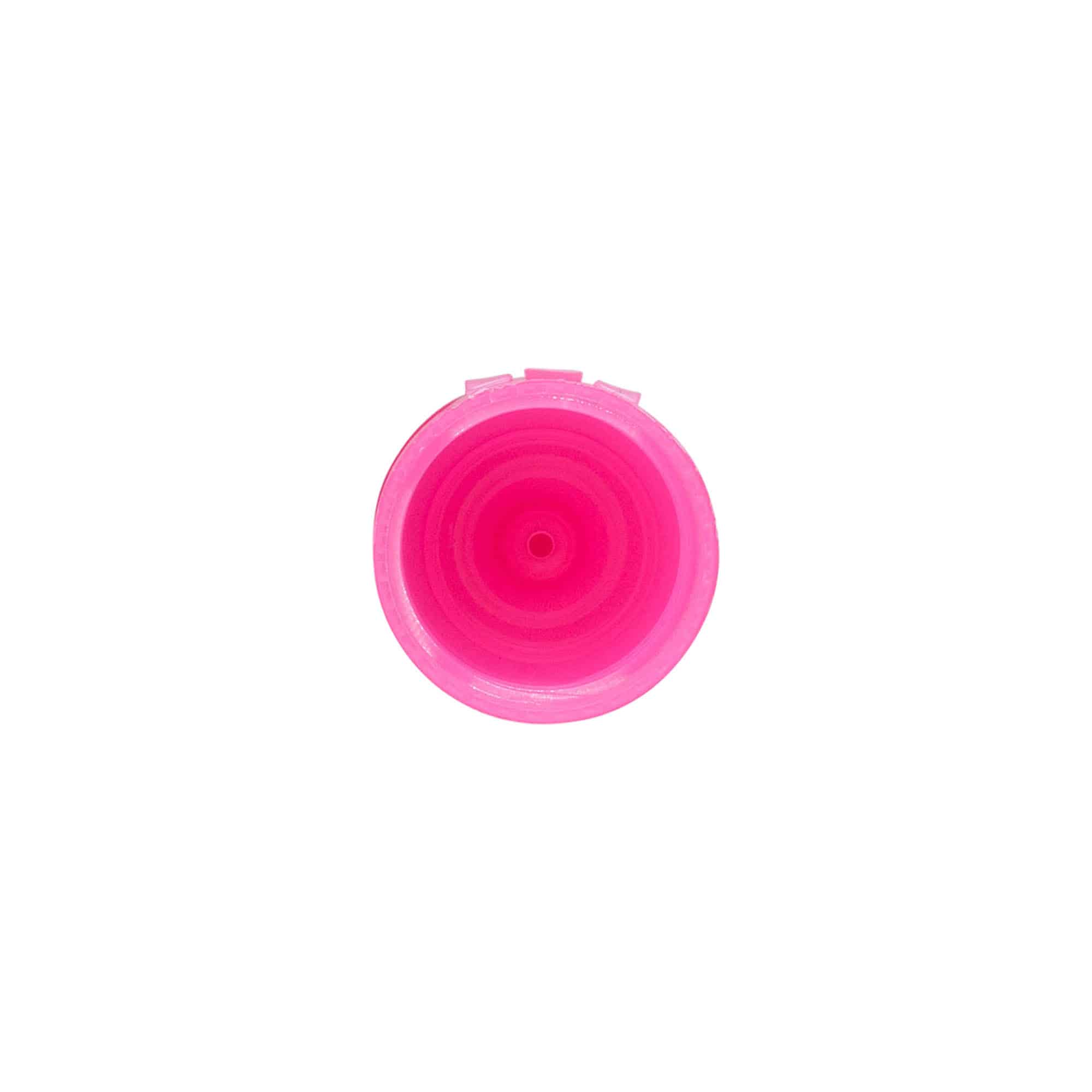 Tampa de rosca com dobradiça, plástico PP, pink, para boca: 24/410