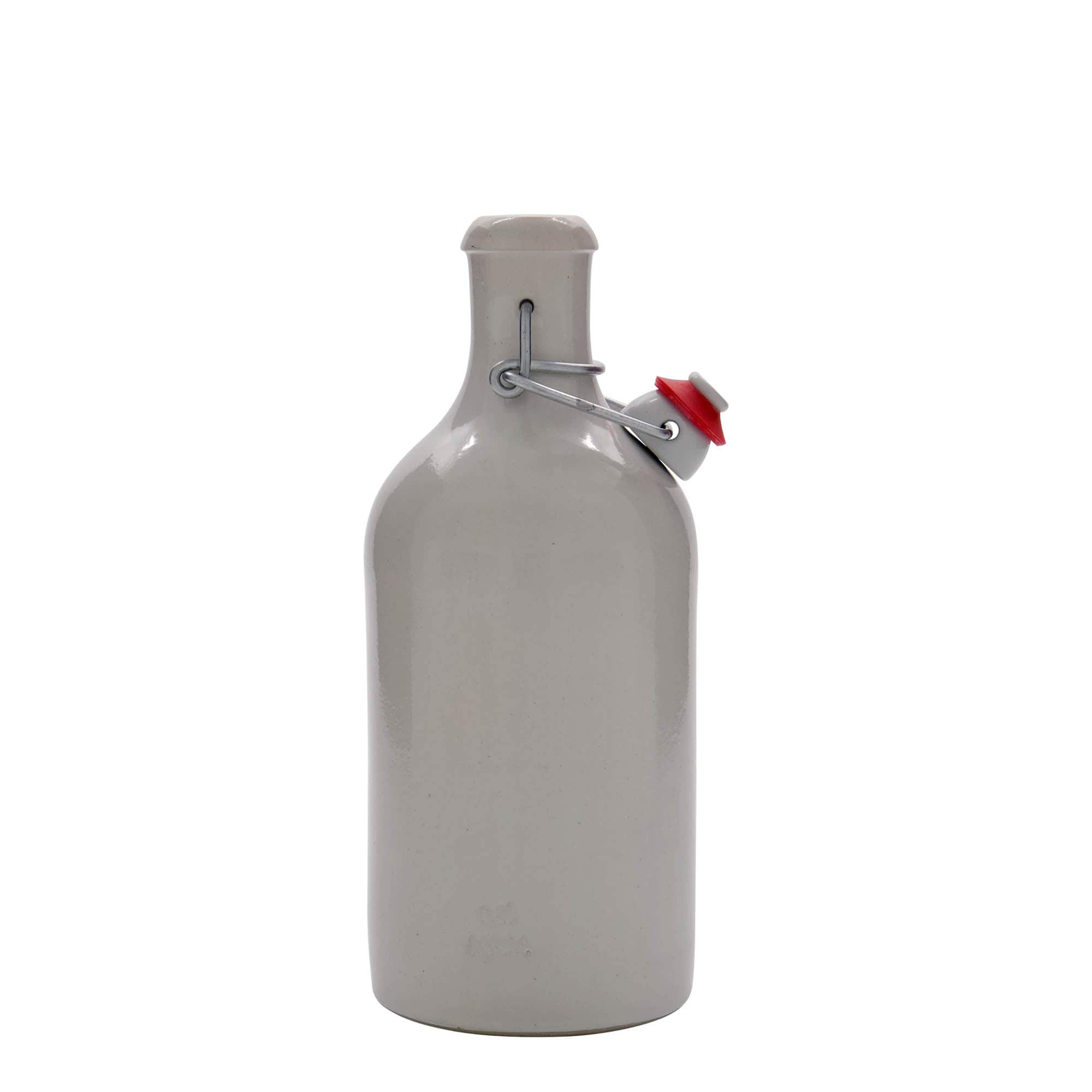 Jarro de barro de 500 ml, grés, branco, boca: fecho de alavanca